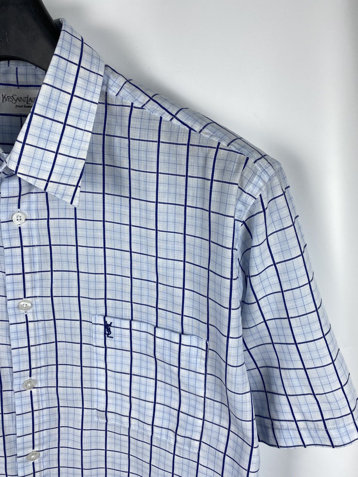 Yves Saint Laurent Yves Saint Laurent Plaid Shirt Short Sleeve Button Up size L Size US L / EU 52-54 / 3 - 2 Thumbnail