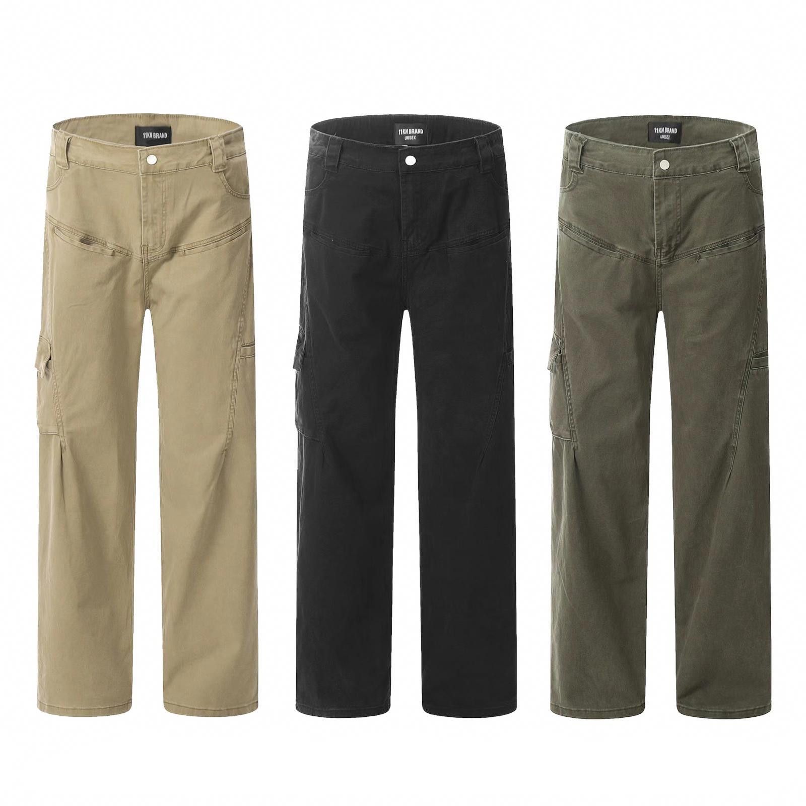 Japanese Brand Olive Green and Black Wide Leg Cargo Pants, Loose Fit Size US 30 / EU 46 - 8 Thumbnail