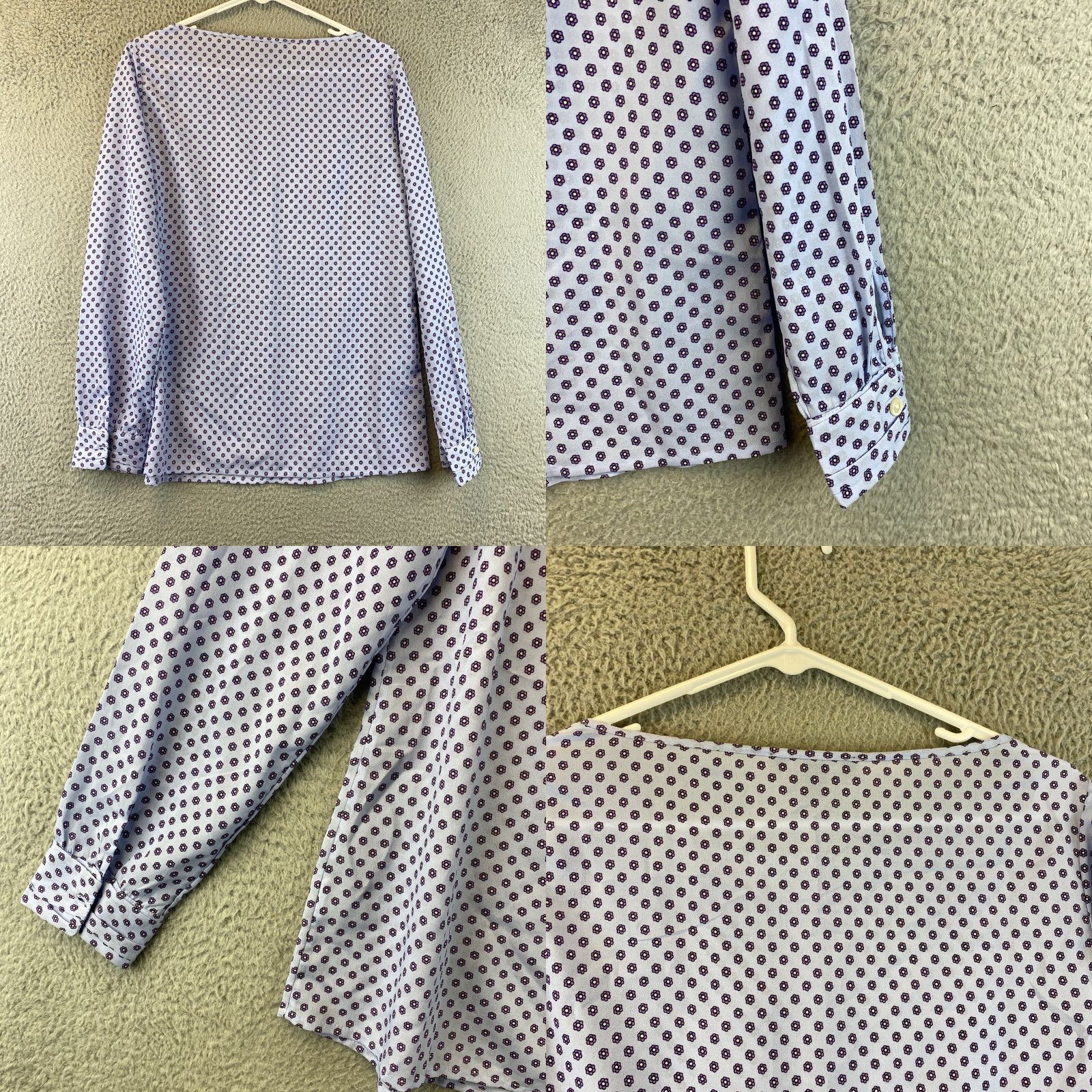 Banana Republic Banana Republic Women's Blue Floral Long Sleeve Blouse Size M Casual Size M / US 6-8 / IT 42-44 - 8 Thumbnail