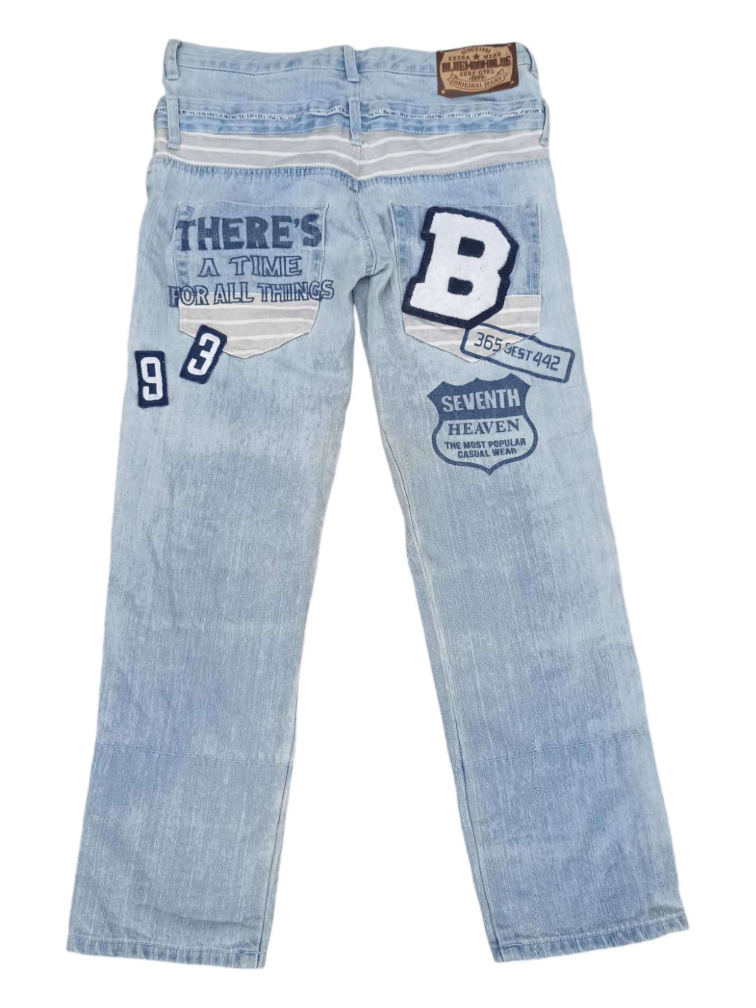 Japanese Brand Blue Moon Blue Big Blowout Patched Japanese Jeans Size US 30 / EU 46 - 1 Thumbnail
