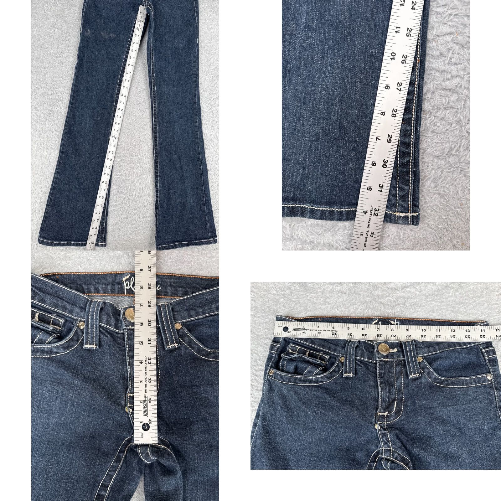Mossimo Mossimo Jeans Juniors 9 Blue Denim Bootcut Low Rise 29x33 Dark Embroidered Logo 5-Pocket Design Vintage No Women Hippo... Size 30" / US 8 / IT 44 - 8 Thumbnail
