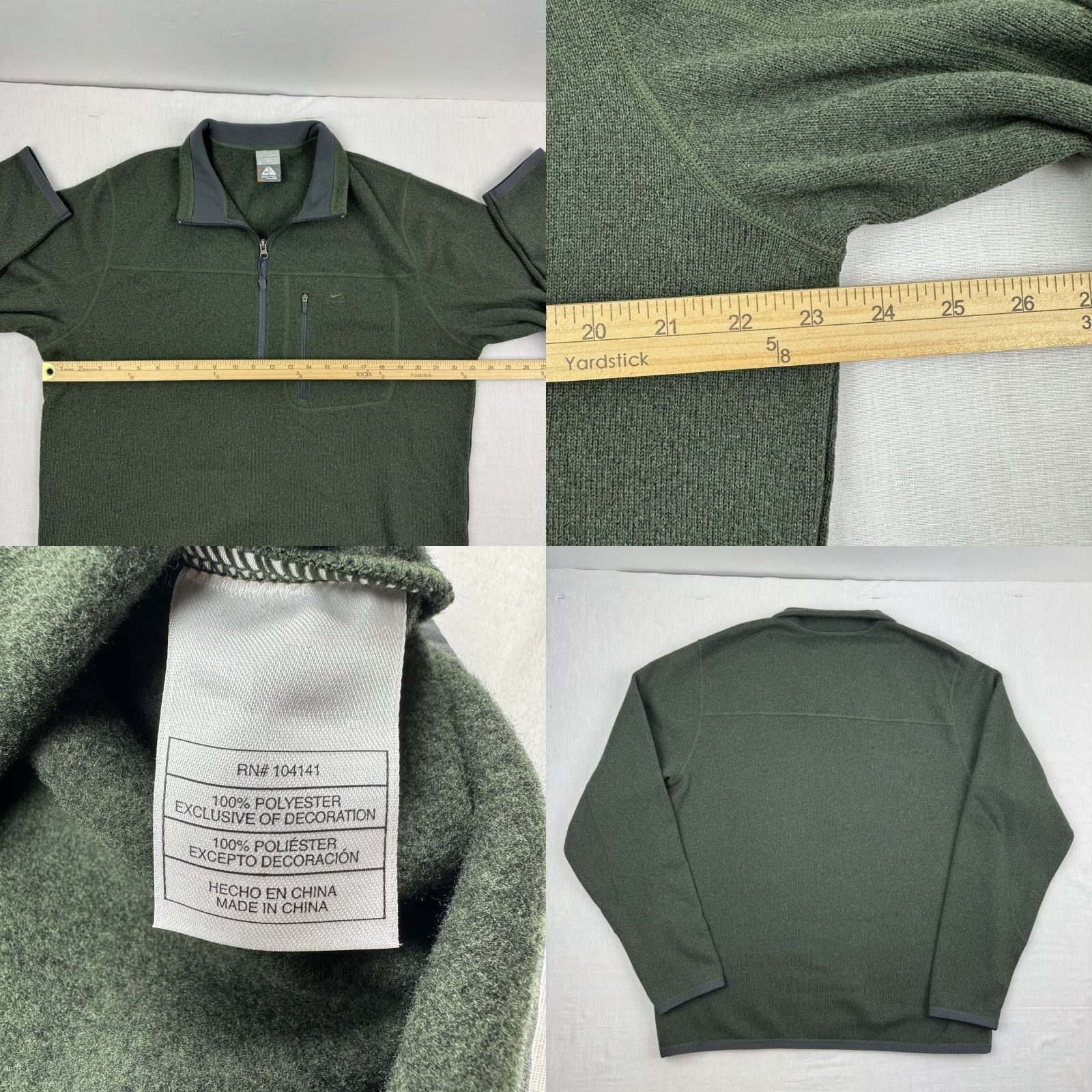 Nike Vintage Nike ACG Fleece Jacket Adult Large Green Quarter Zip Pullover Y2K Size US L / EU 52-54 / 3 - 8 Thumbnail