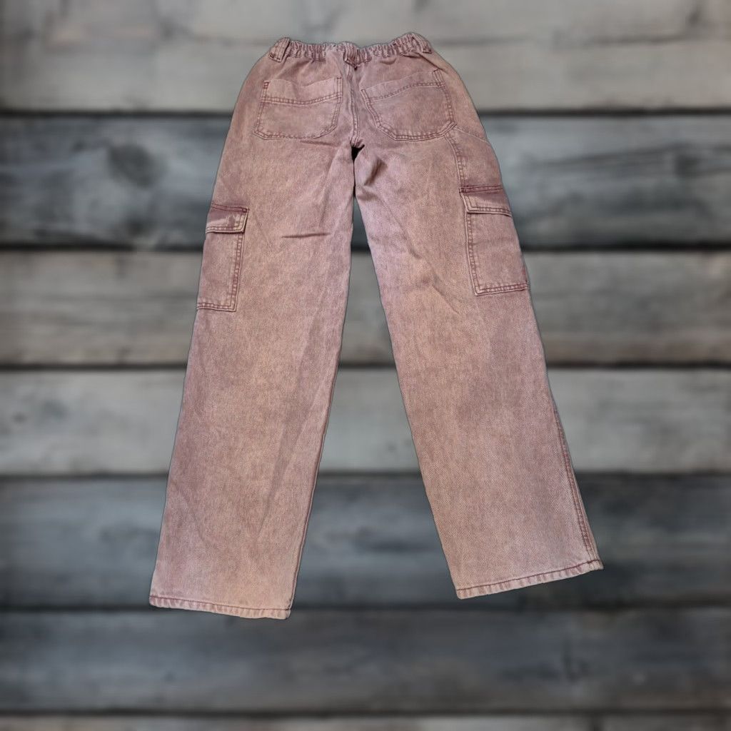 Urban Outfitters VINTAGE Urban Outfitters Y2K Baggy Cargo Jeans Womens 25 Pink High Waisted Relaxed Fit Retro Size 42" / US 20 - 1 Thumbnail
