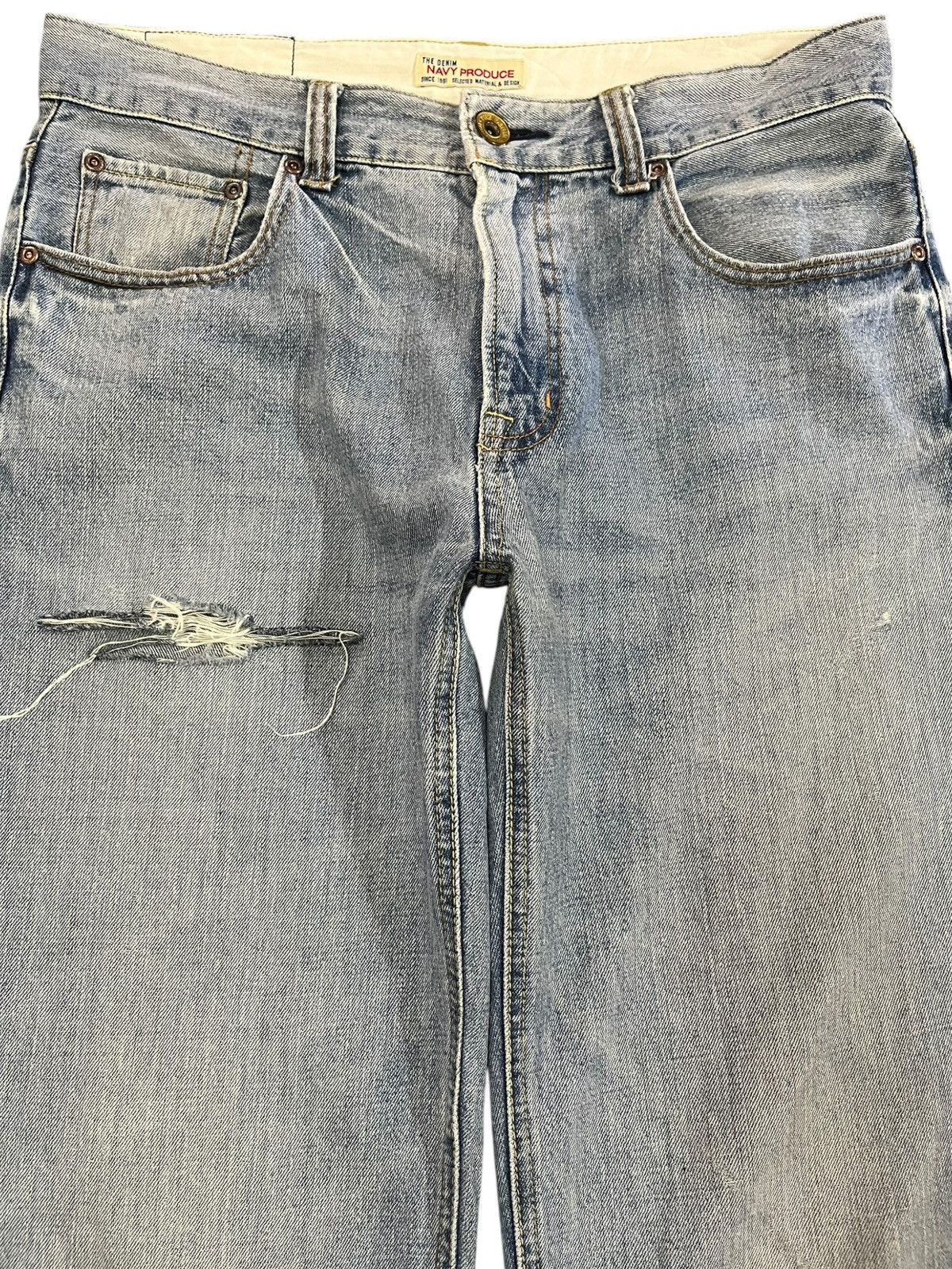 If Six Was Nine Vintage Navy Produce Baggy Distressed Denim Size US 33 - 2 Thumbnail