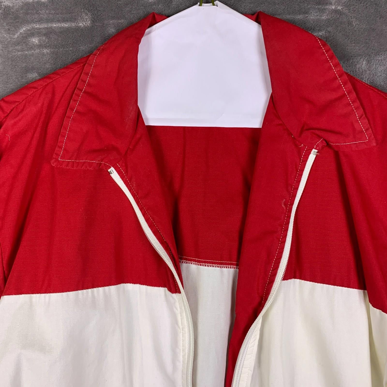 Designer VINTAGE Mel Fox Co Red White Blue Light Windbreaker Sz.L 305 Size US L / EU 52-54 / 3 - 3 Thumbnail