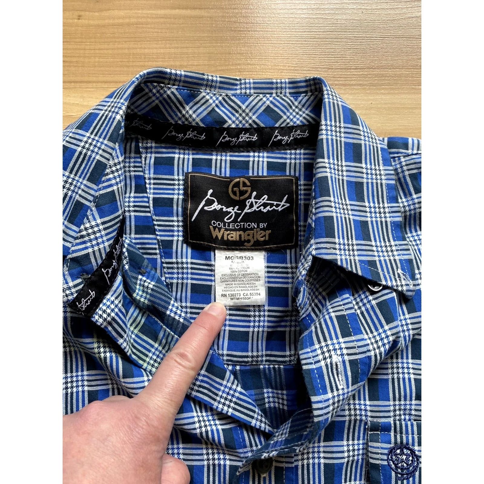 George VINTAGE George Straight by Wrangler Western Shirt Sz Medium Blue Snap Front Long Sleeve Mens M Regular Button-Up Size US M / EU 48-50 / 2 - 3 Thumbnail