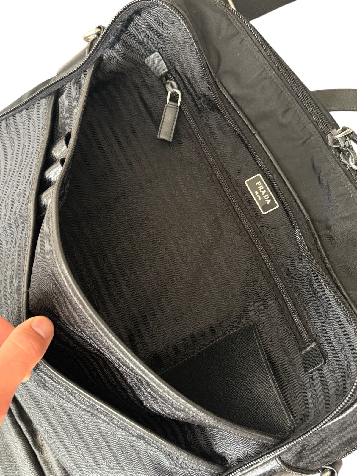 Prada Prada Saffiano Leather Nylon Travel Bag Size ONE SIZE - 10 Thumbnail