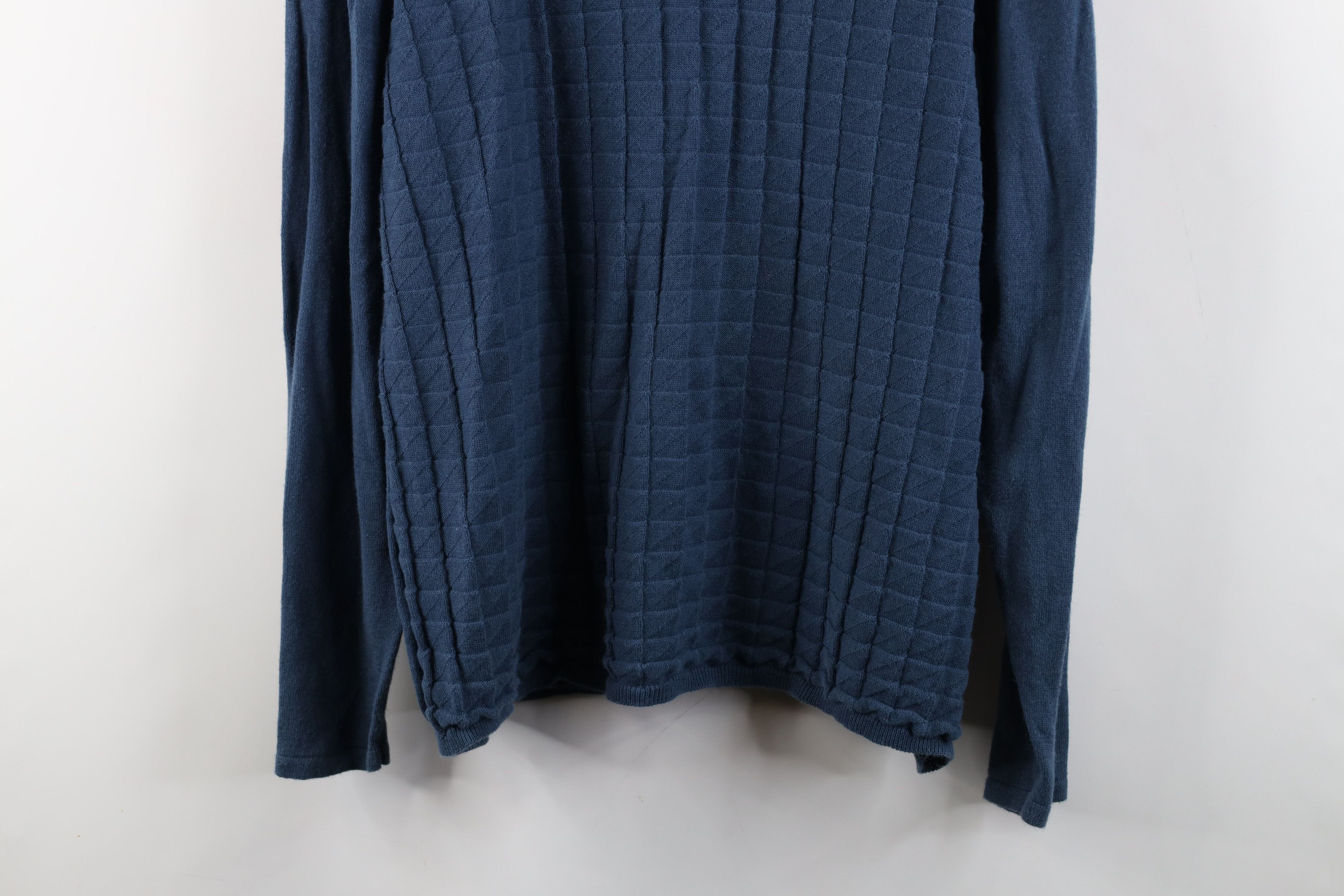 Vintage Vintage 90s Streetwear Blend Knit Collared Sweater Blue Size US XL / EU 56 / 4 - 3 Thumbnail