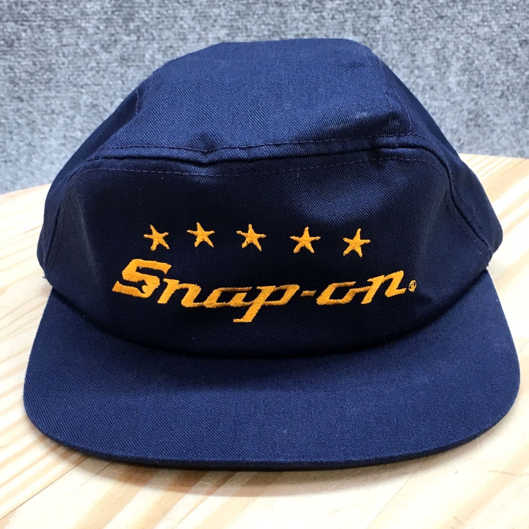 Vintage Snap On Cap 5 Panel Mens Blue One Size Adjustable Curved Brim Embroidered Logo Size ONE SIZE - 3 Thumbnail