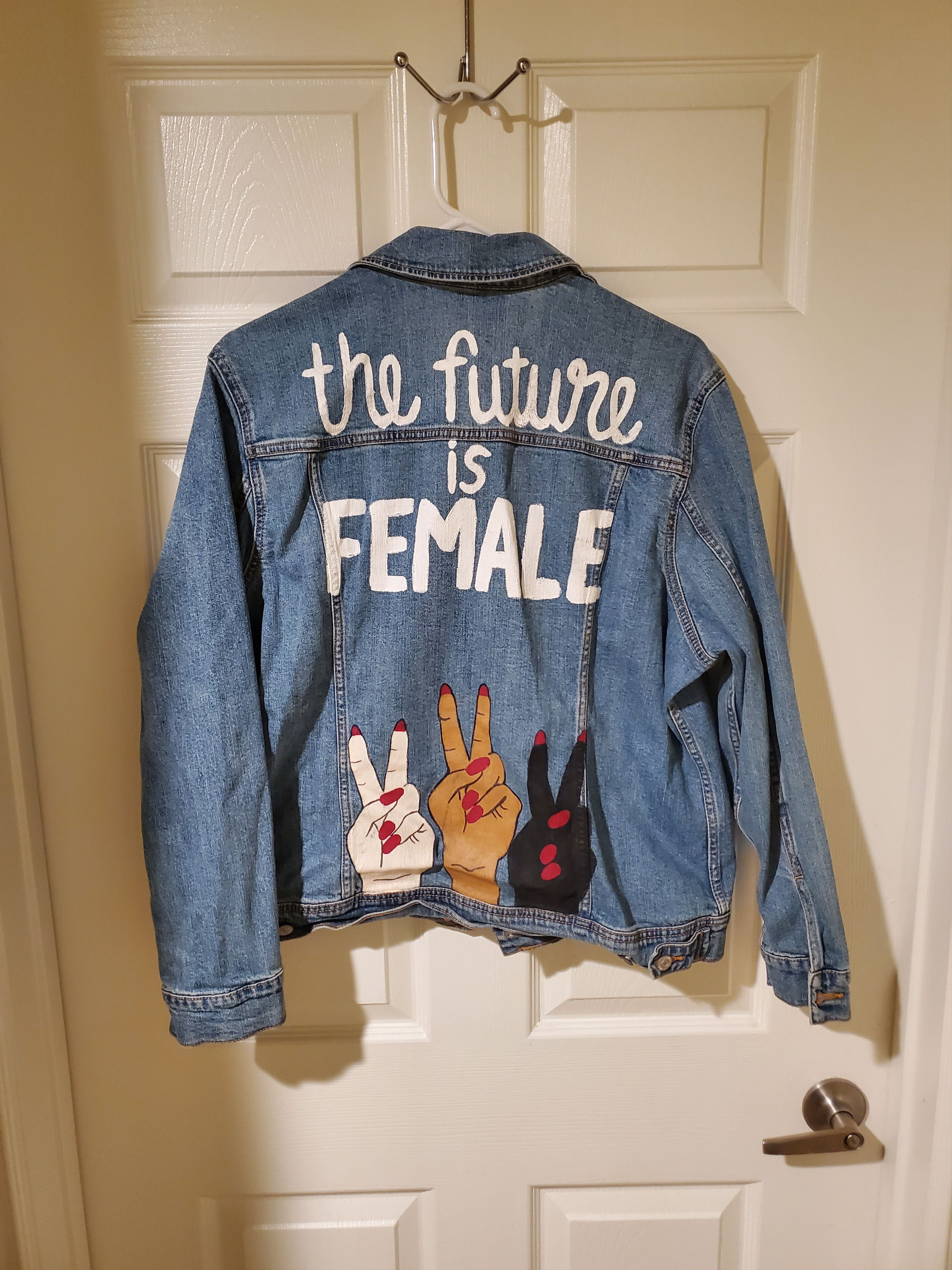 Other Women's Size XL- Hand Painted Denim Jacket Size XL / US 12-14 / IT 48-50 - 1 Thumbnail