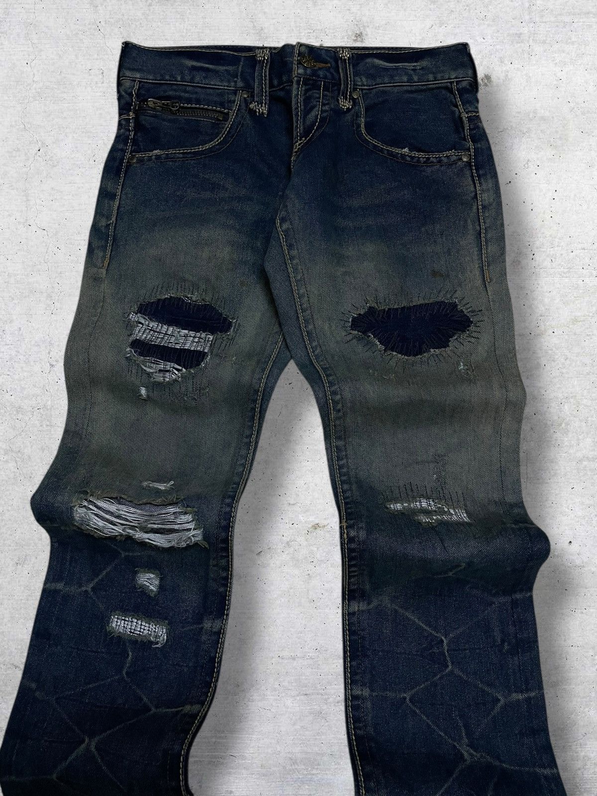 GOSTAR DE FUGA VINTAGE LAGUST SCAB 90S JAPAN DESIGNER RIPPED ROCKSTAR DENIM Size US 30 / EU 46 - 4 Thumbnail