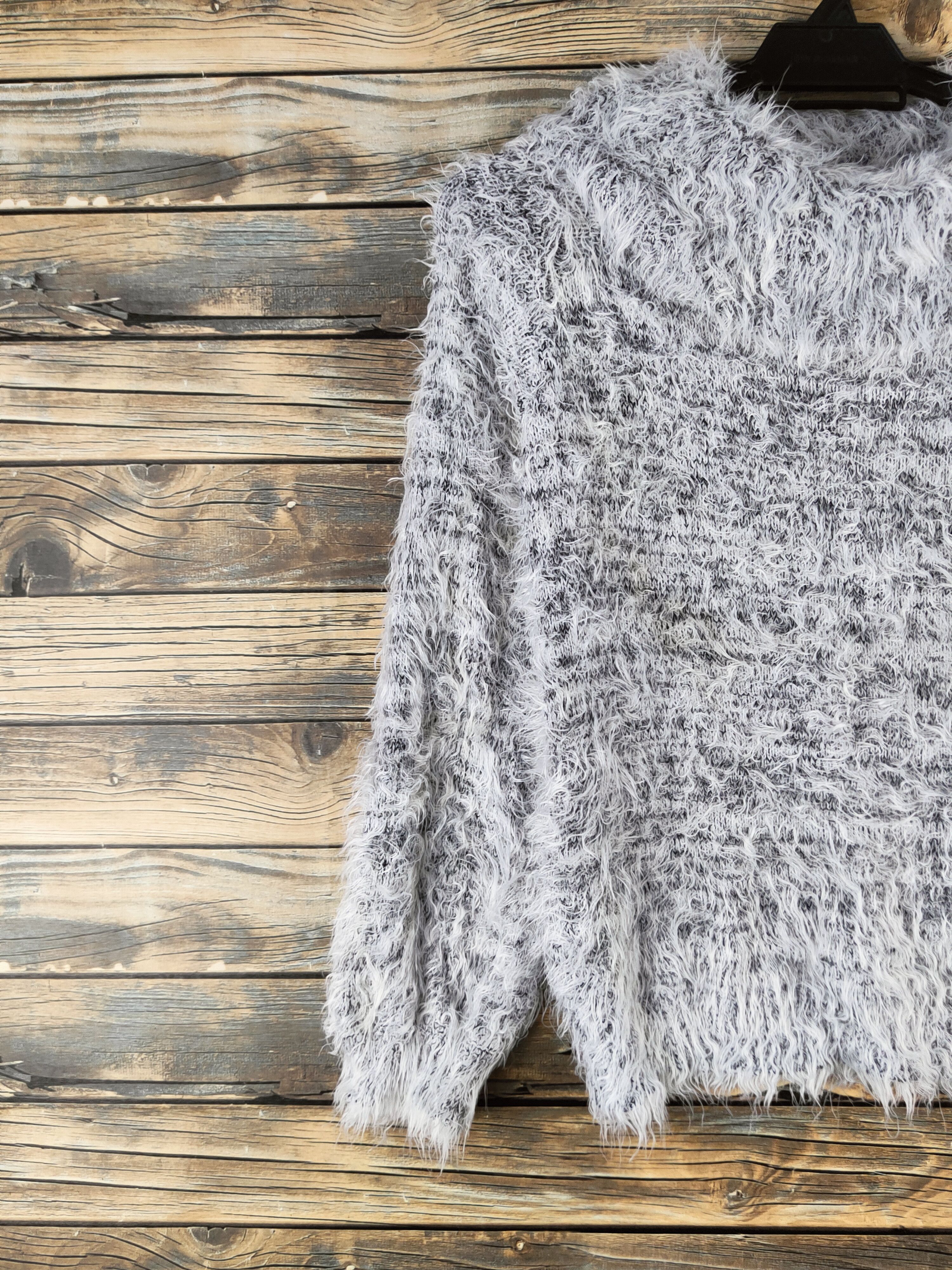 Japanese Brand DL Raf raf White shaggy Fur Mohair Knitwear #46-1009 Size M / US 6-8 / IT 42-44 - 3 Thumbnail