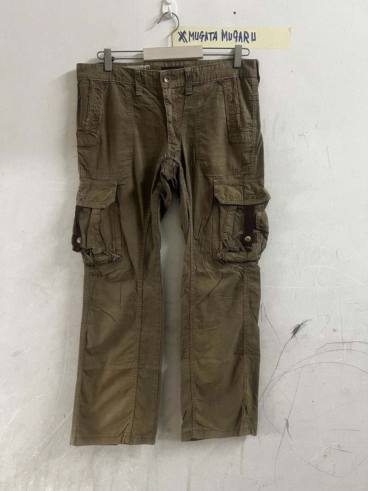 Japanese Brand × Vintage FLARED🔥VINTAGE Y2K SURPLUS NIPPON CARGO PANT Size US 33 - 1 Thumbnail