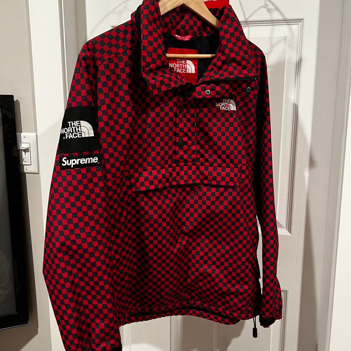 Pre-owned Supreme X The North Face 2011 Checkered Pullover Jacket In Red