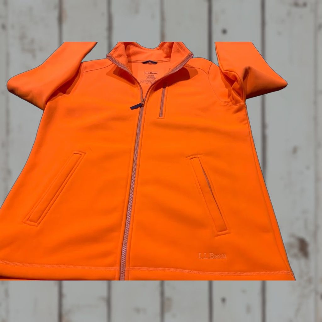 Vintage L.L. Bean M Medium Regular Misses Orange Full Zip Polyester Jacket Basic Full Zip Women Size M / US 6-8 / IT 42-44 - 1 Thumbnail