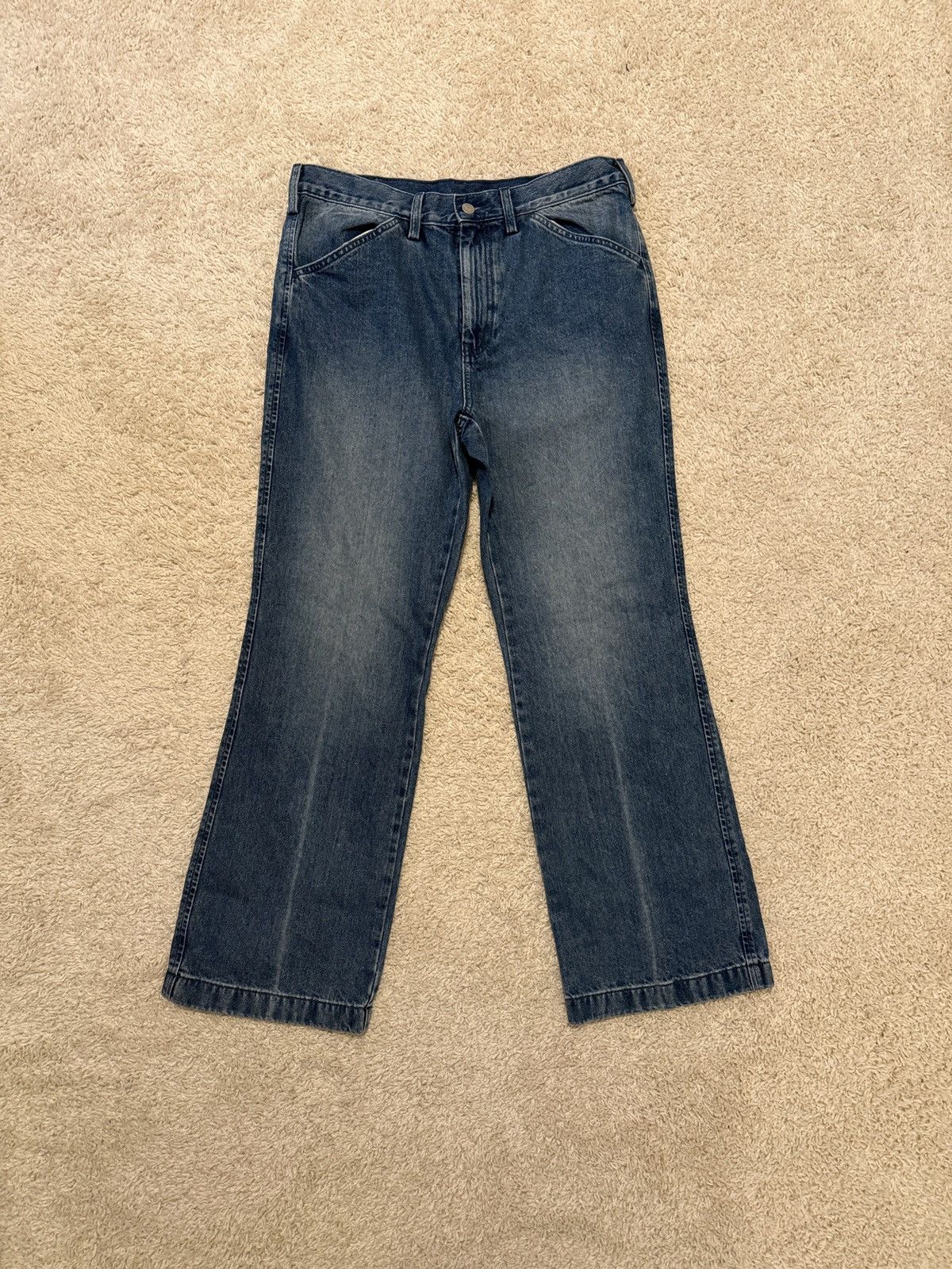GU × Japanese Brand × Uniqlo Pleated Flared Japanese Denim GU Size US 34 / EU 50 - 1 Thumbnail