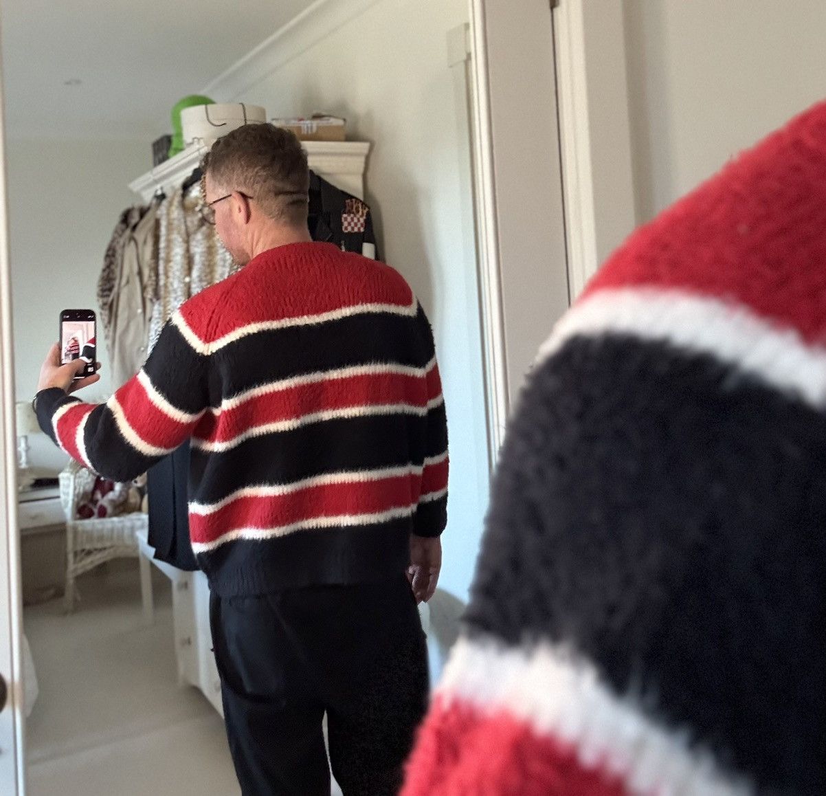 Celine $1.35k 🤑 FW24 Celine striped sweater Hedi Slimane sample Size US L / EU 52-54 / 3 - 10 Thumbnail