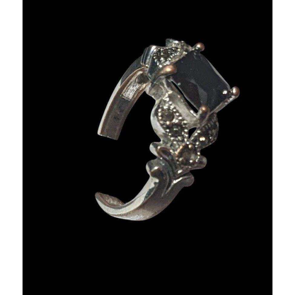 Other Gothic Art Deco Black Gemmed And Marcasite Ring Size 7 1/4 Size ONE SIZE - 9 Thumbnail