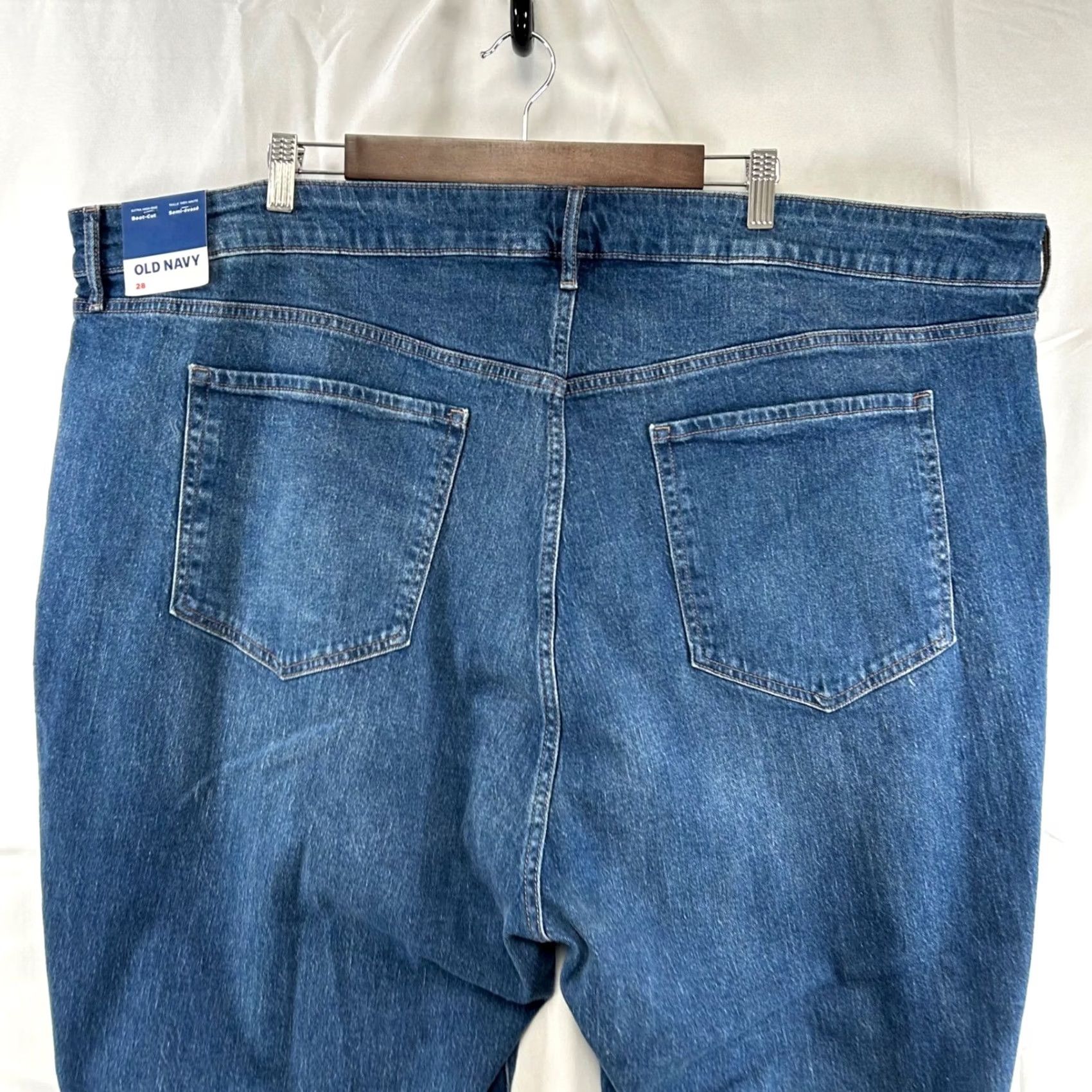 Old Navy Old Navy Jeans Bootcut Women 28W 32.5in Dark Wash Extra High-Rise Kicker Raw Hem Button Fly 5-Pocket Plus Size Denim Slimming Stretch Size 28" / US 6 / IT 42 - 7 Thumbnail