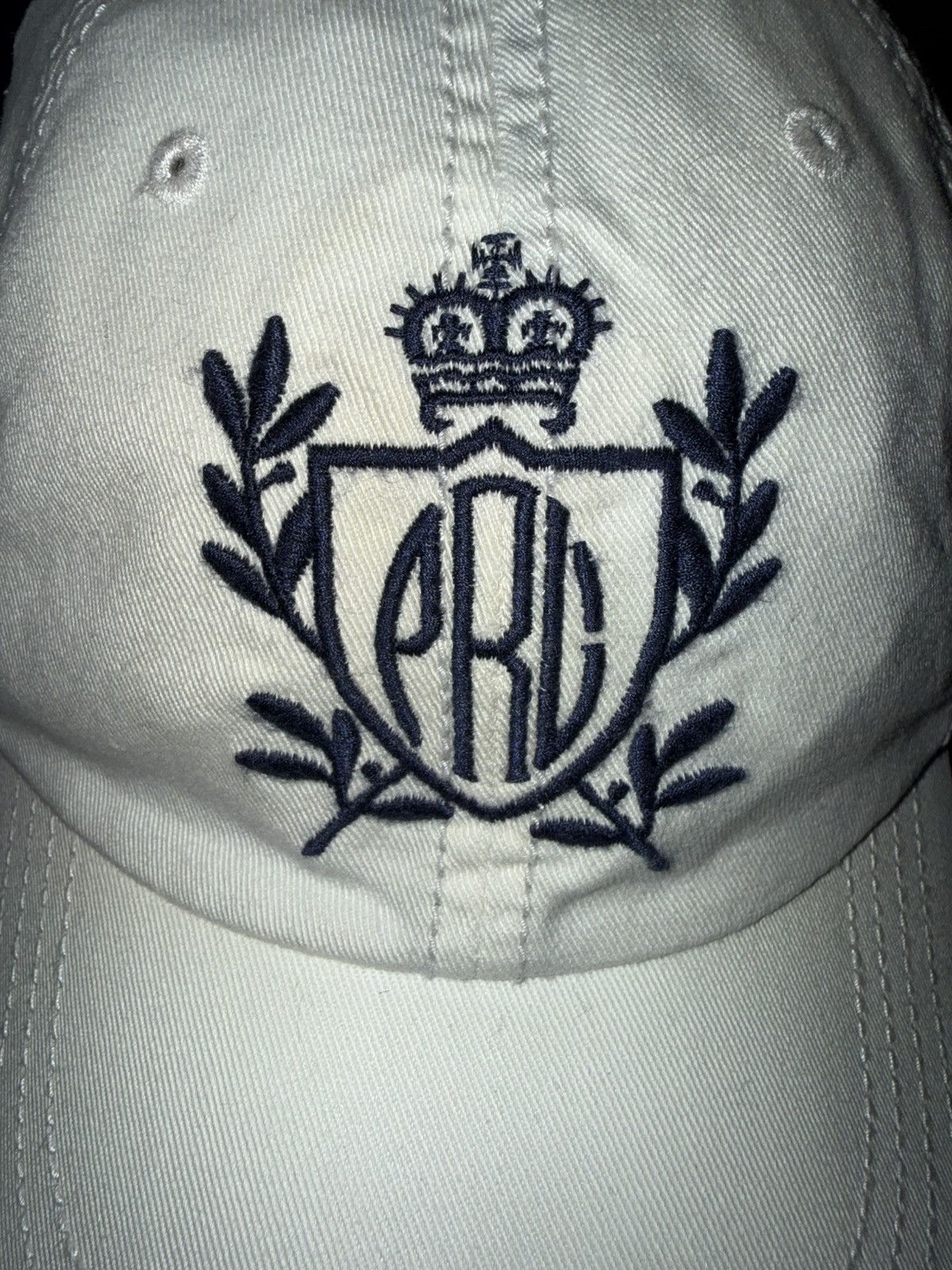 Polo Ralph Lauren Vintage Polo Ralph Lauren Strapback Hat Cream Navy Leather Size ONE SIZE - 2 Thumbnail