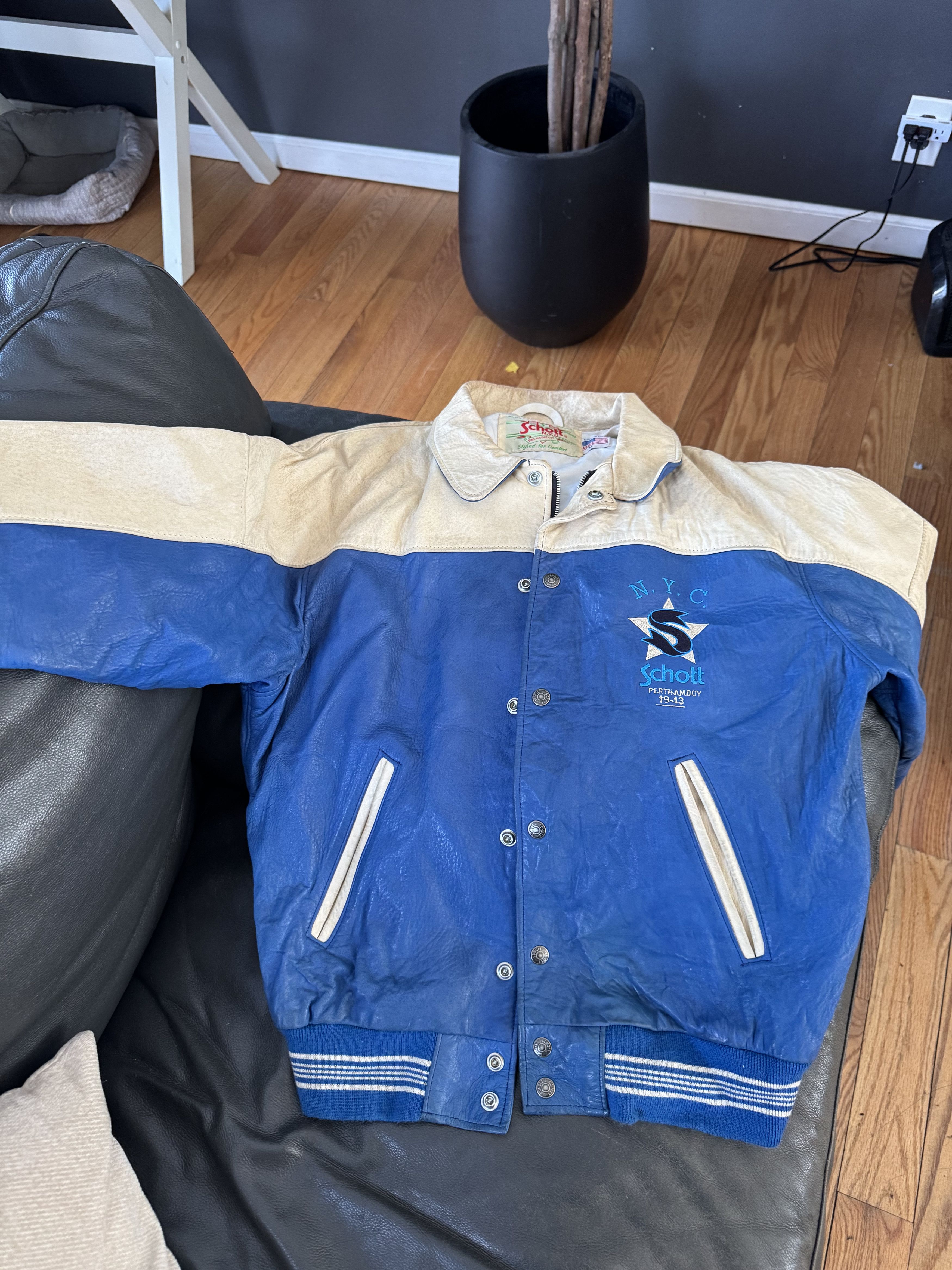 Schott Schott Two Tone Vintage Leather Jacket Size US M / EU 48-50 / 2 - 1 Thumbnail