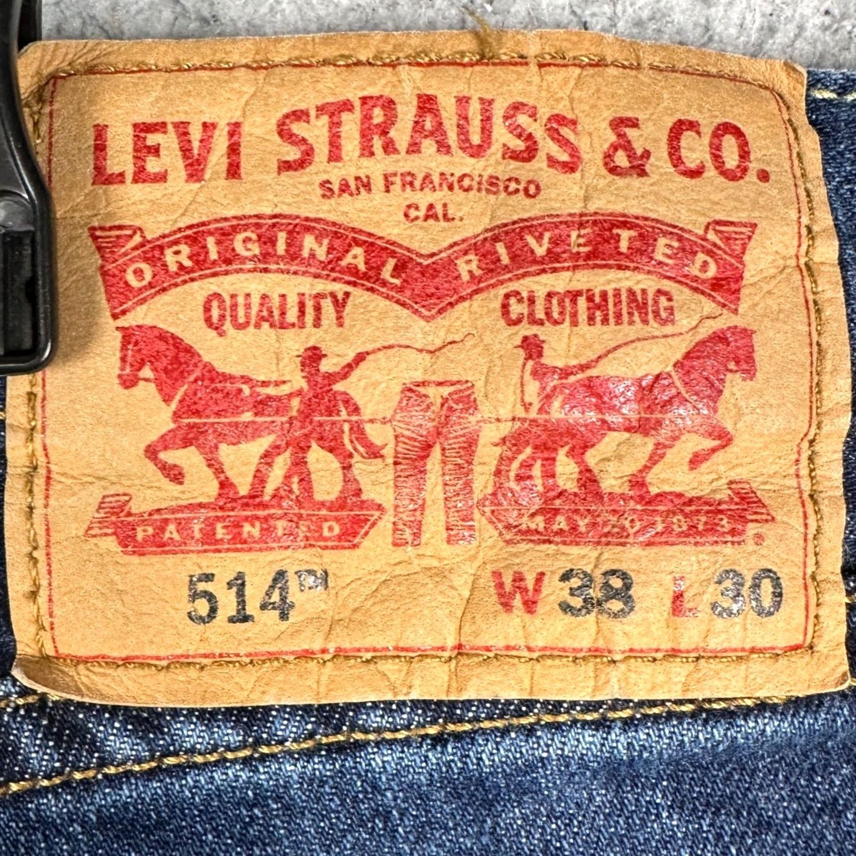 Levi's Levi's 514 Jeans Mens 38X30 Blue Straight 5-Pocket Denim Stretch Size US 38 / EU 54 - 3 Thumbnail