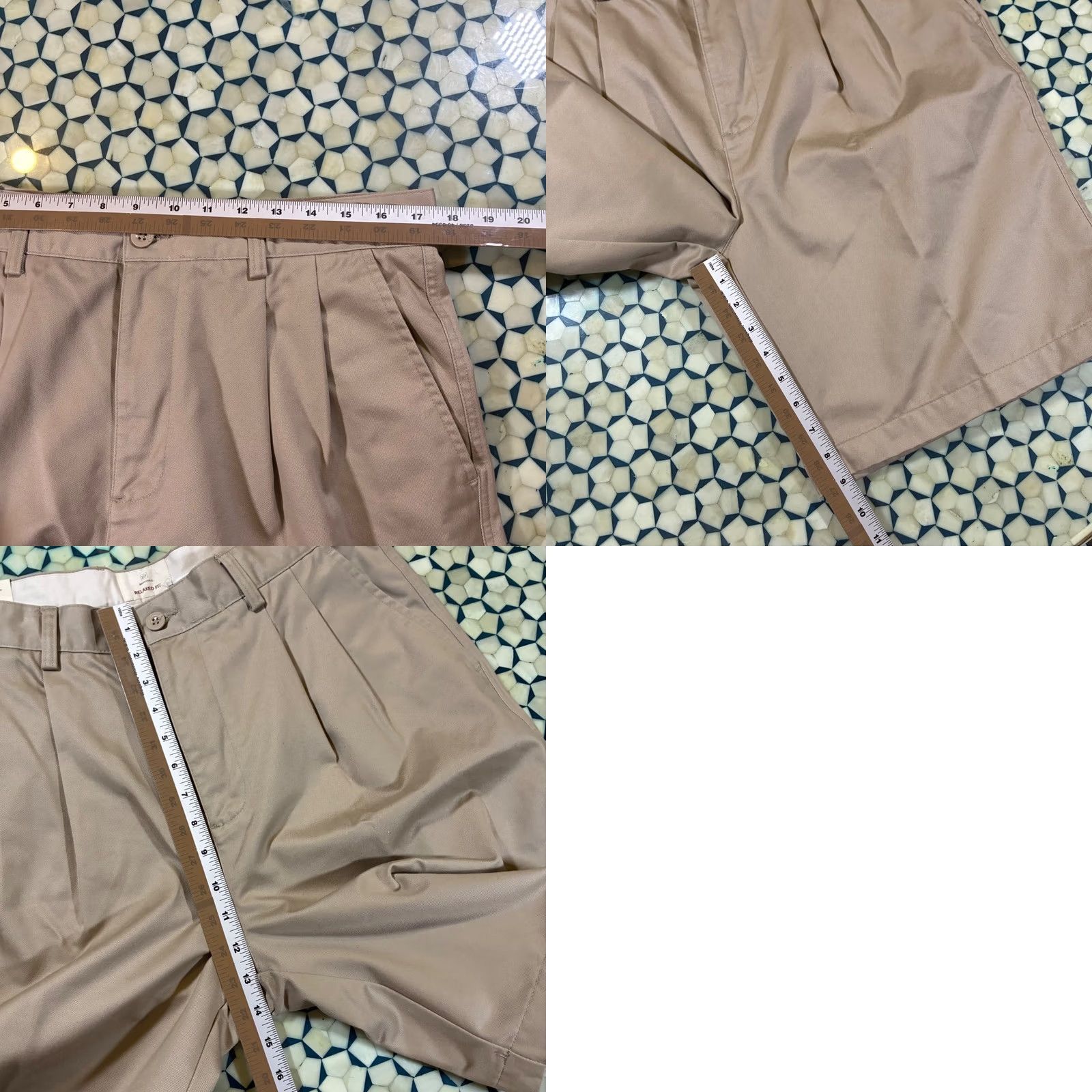 Gap GAP Khakis Mens 34 Tan Chino Shorts Relaxed Fit Pleated Stretch Casual Workwear Beige Size US 34 / EU 50 - 8 Thumbnail