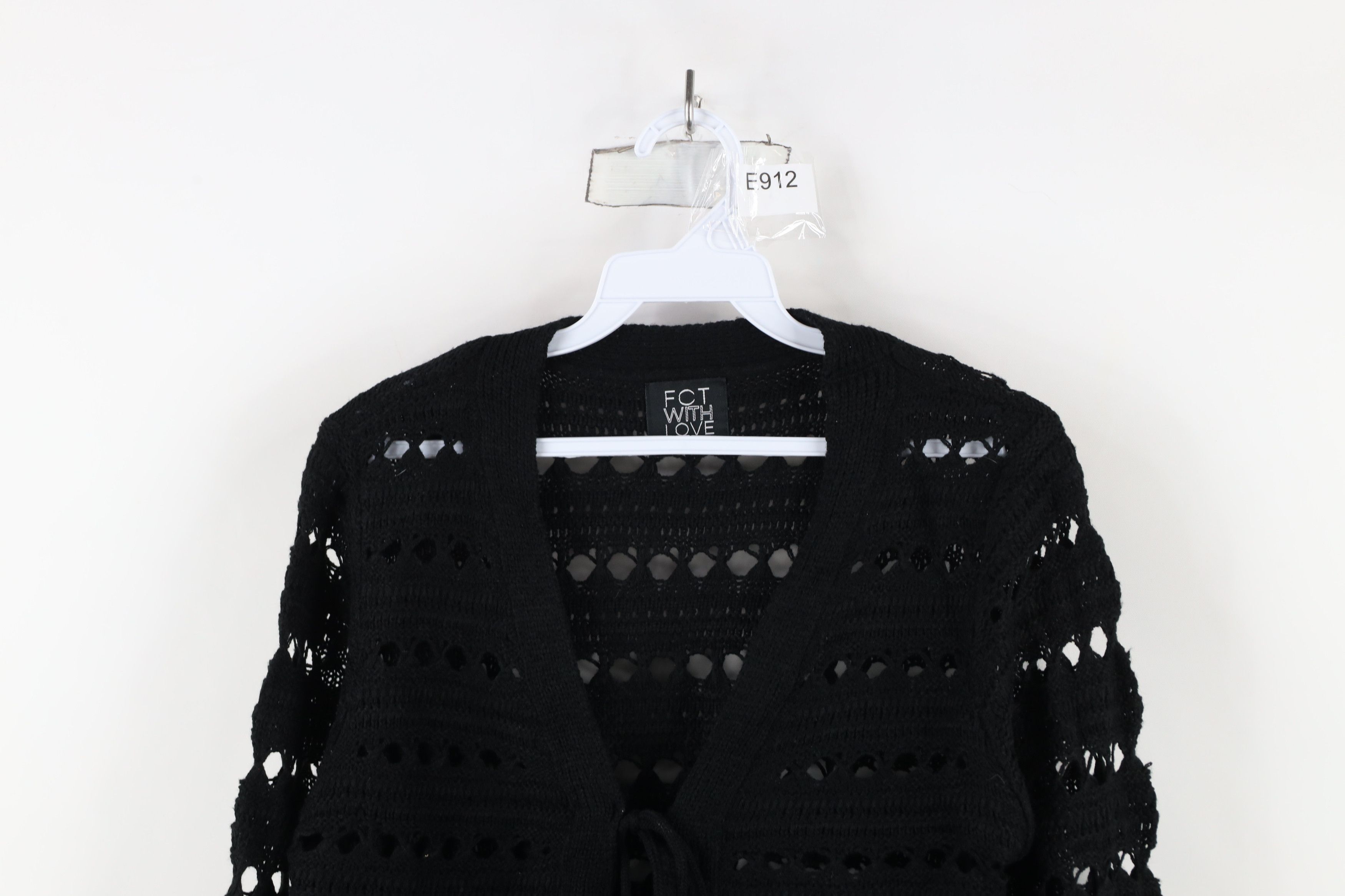 Vintage Vintage Y2K Baby Doll Cropped Crochet Cardigan Sweater Size L / US 10 / IT 46 - 2 Thumbnail