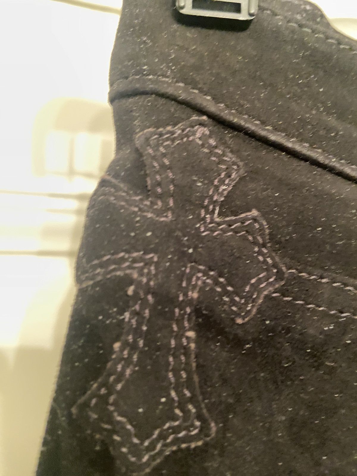 Chrome Hearts Black Chrome Hearts cropped suede jeans Size 27" / US 4 / IT 40 - 17 Thumbnail