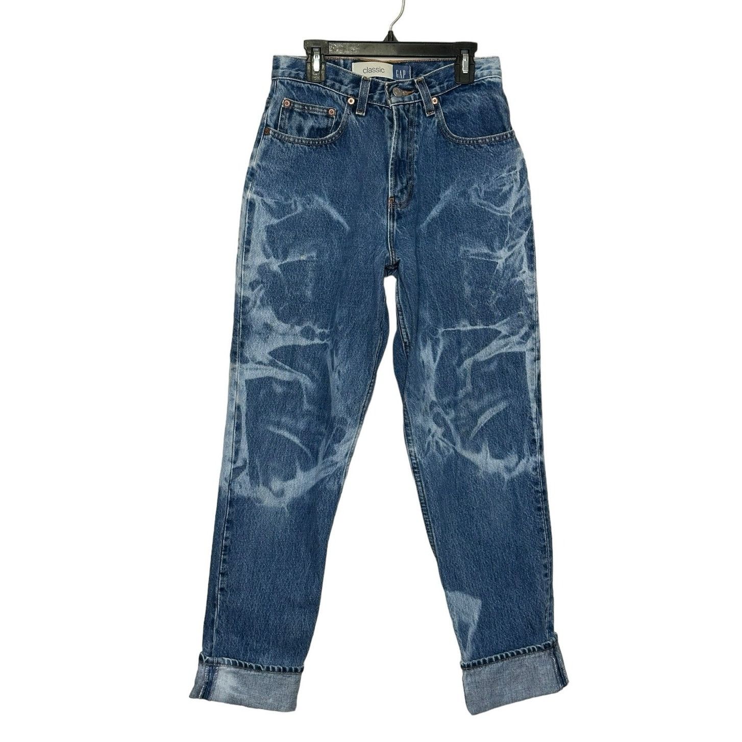 Gap Gap vintage blue tie dye high rise cuffed legs jeans size 6 Size 28" / US 6 / IT 42 - 1 Thumbnail