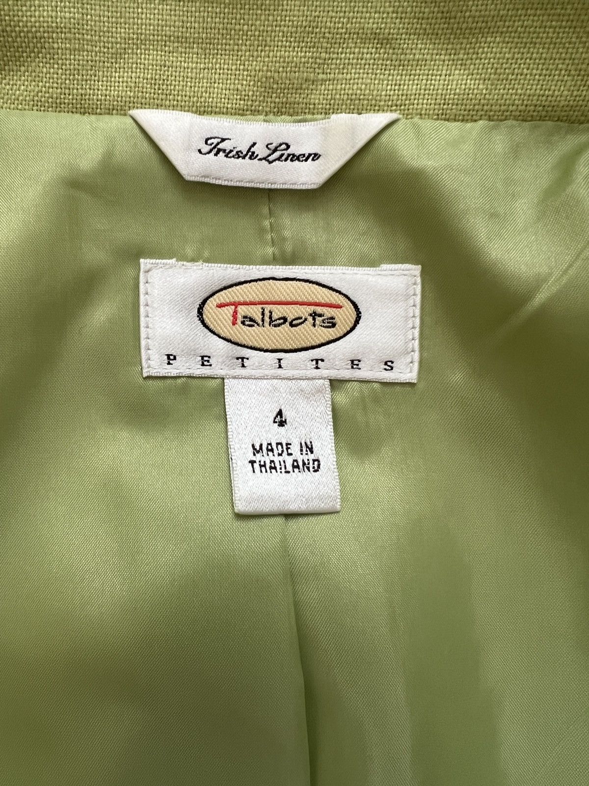 Talbots Talbots Lime Green 100% irish linen Button-Front Blazer Size S / US 4 / IT 40 - 5 Thumbnail