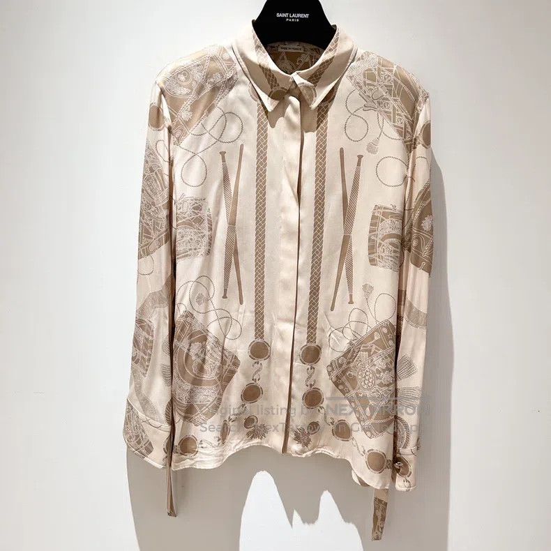 Hermes Hermes Silk print shirt Size S / US 4 / IT 40 - 1 Thumbnail