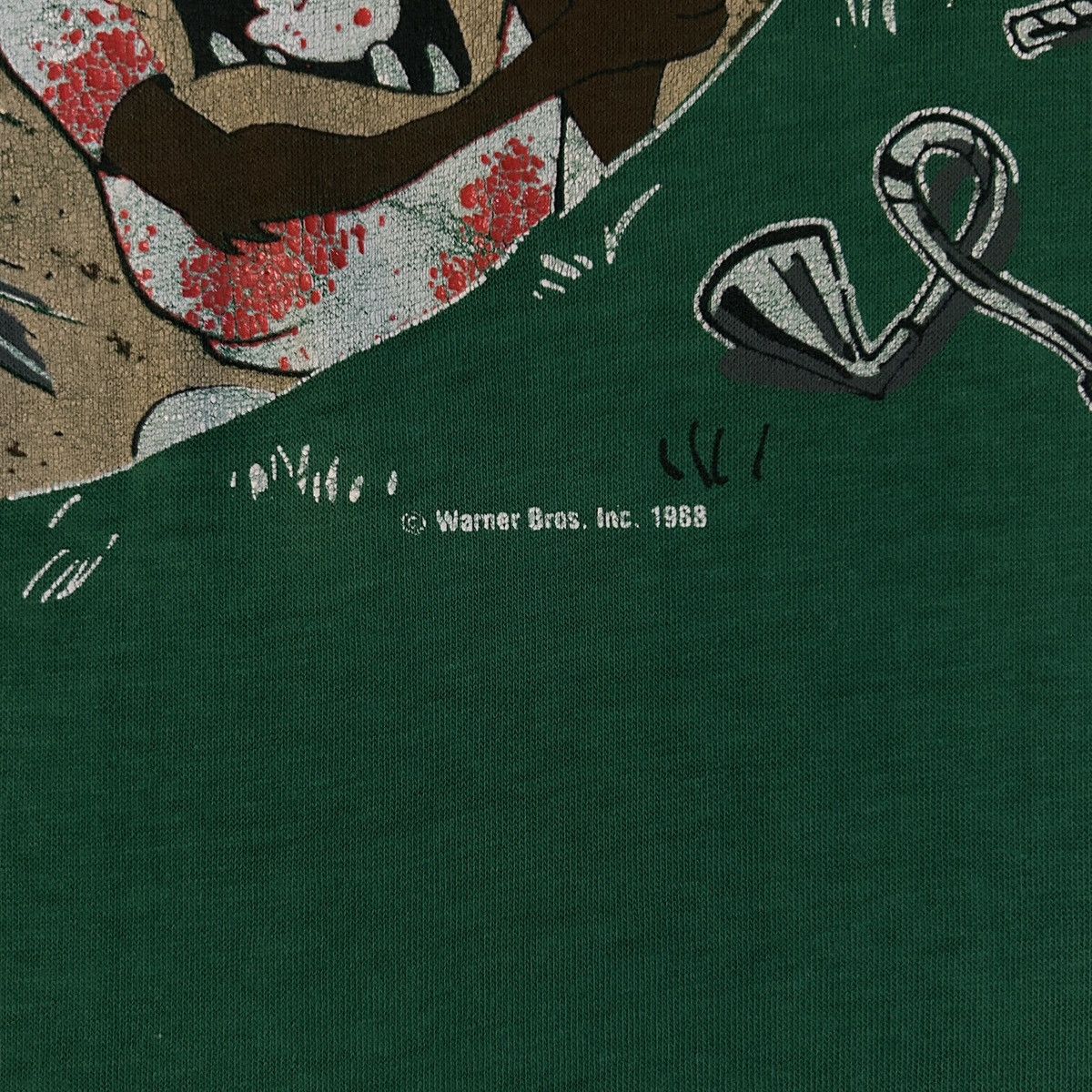 Vintage Vintage 1988 Warner Bros. Taz “COMIN’ OUT!” Tee – Green Size US M / EU 48-50 / 2 - 3 Thumbnail