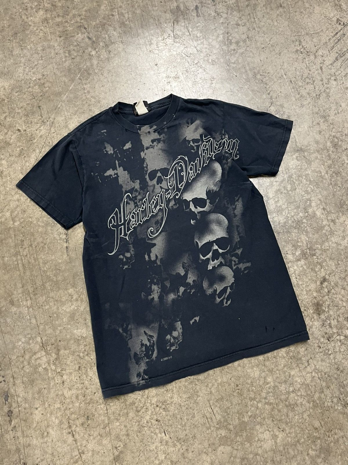 Harley Davidson × Vintage Harley Davidson skull vintage AOP style tee shirt hype rare Size US M / EU 48-50 / 2 - 3 Thumbnail