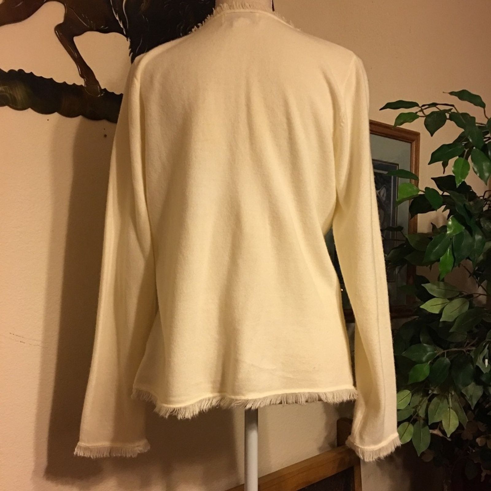 Other Chadwick’s Of Boston cream fringe sweater NWOT L Size L / US 10 / IT 46 - 4 Thumbnail