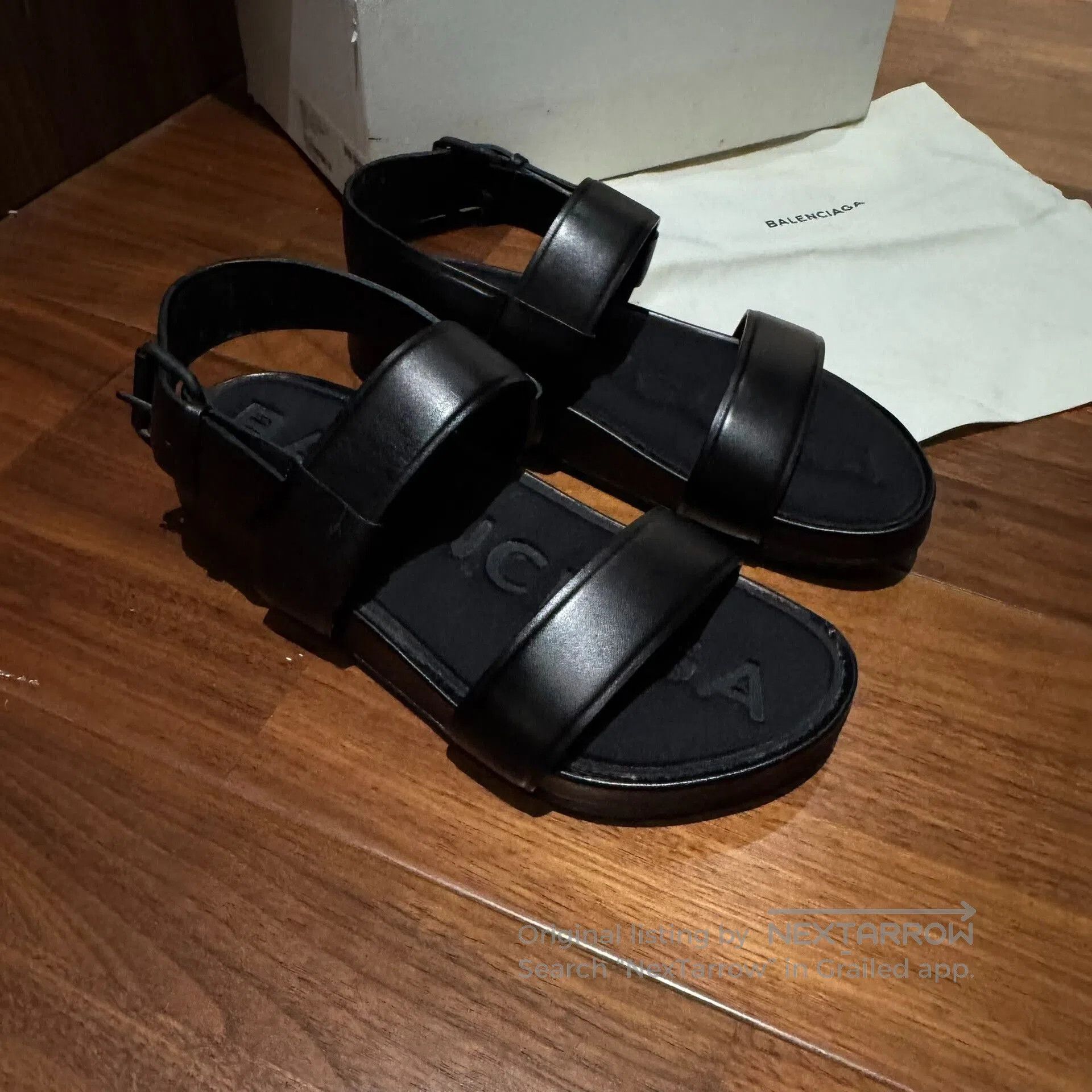 Balenciaga Balenciaga Women's Black Dark Vanguard Sandals. Size US 6 / IT 36 - 2 Thumbnail
