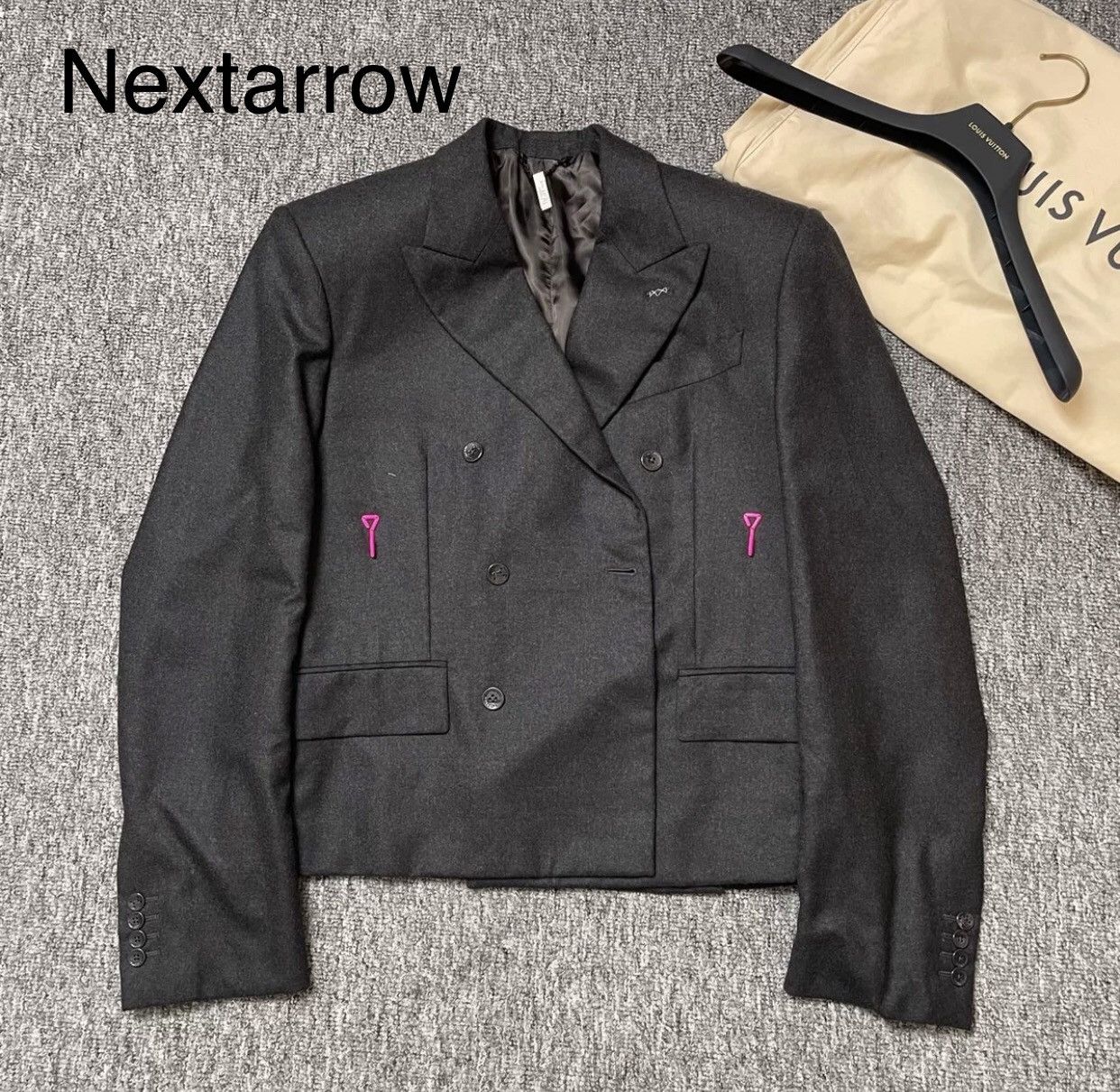 Louis Vuitton Louis Vuitton LVblack gray pin cotton wool black suit jacket Size 48S - 1 Thumbnail