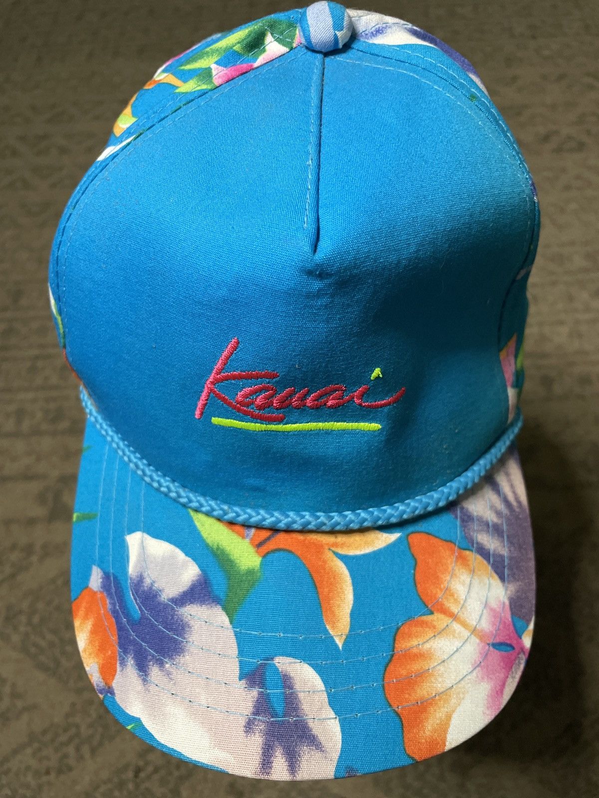 Vintage × Yupong Vintage Kauai Cord Hat Cap Hawaii Floral Strapback yupoong Size ONE SIZE - 1 Thumbnail