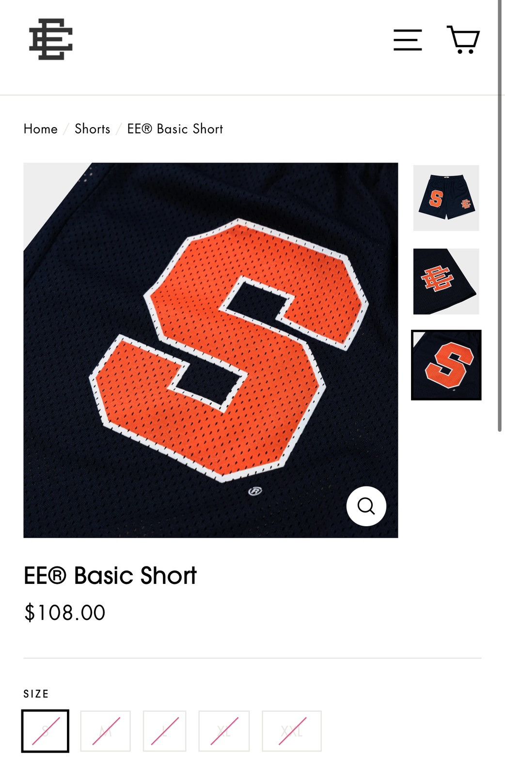 Eric Emanuel × NCAA Eric Emanuel Syracuse Basic Shorts Large Size US 34 / EU 50 - 9 Thumbnail