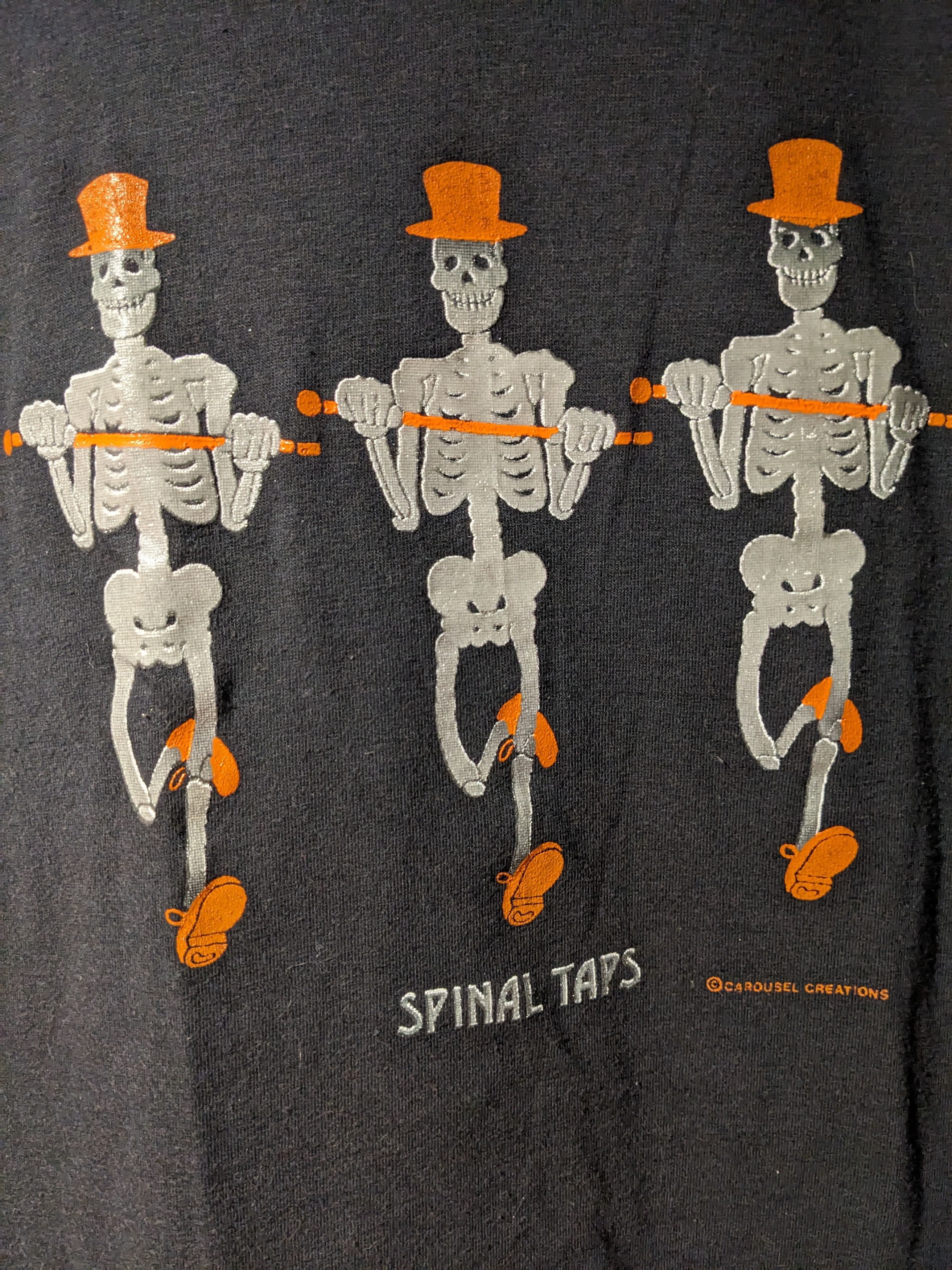 Hanes Vintage 90s Halloween Spinal Tap Dancing Skeleton T-Shirt Size US L / EU 52-54 / 3 - 2 Thumbnail