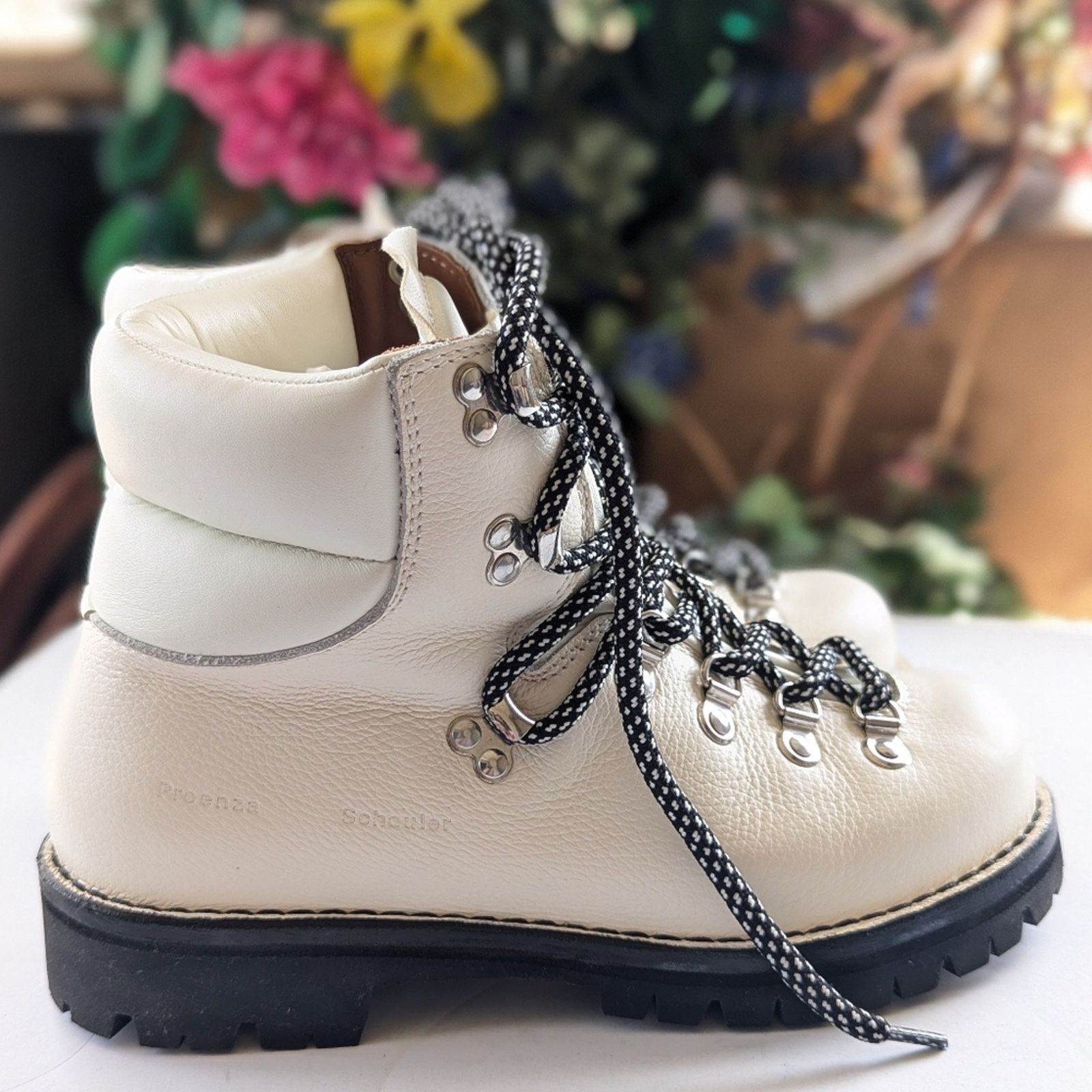 Proenza Schouler Proenza Schouler White Leather Vibram Sole Ankle Hiking Boot Size US 7 / IT 37 - 5 Thumbnail