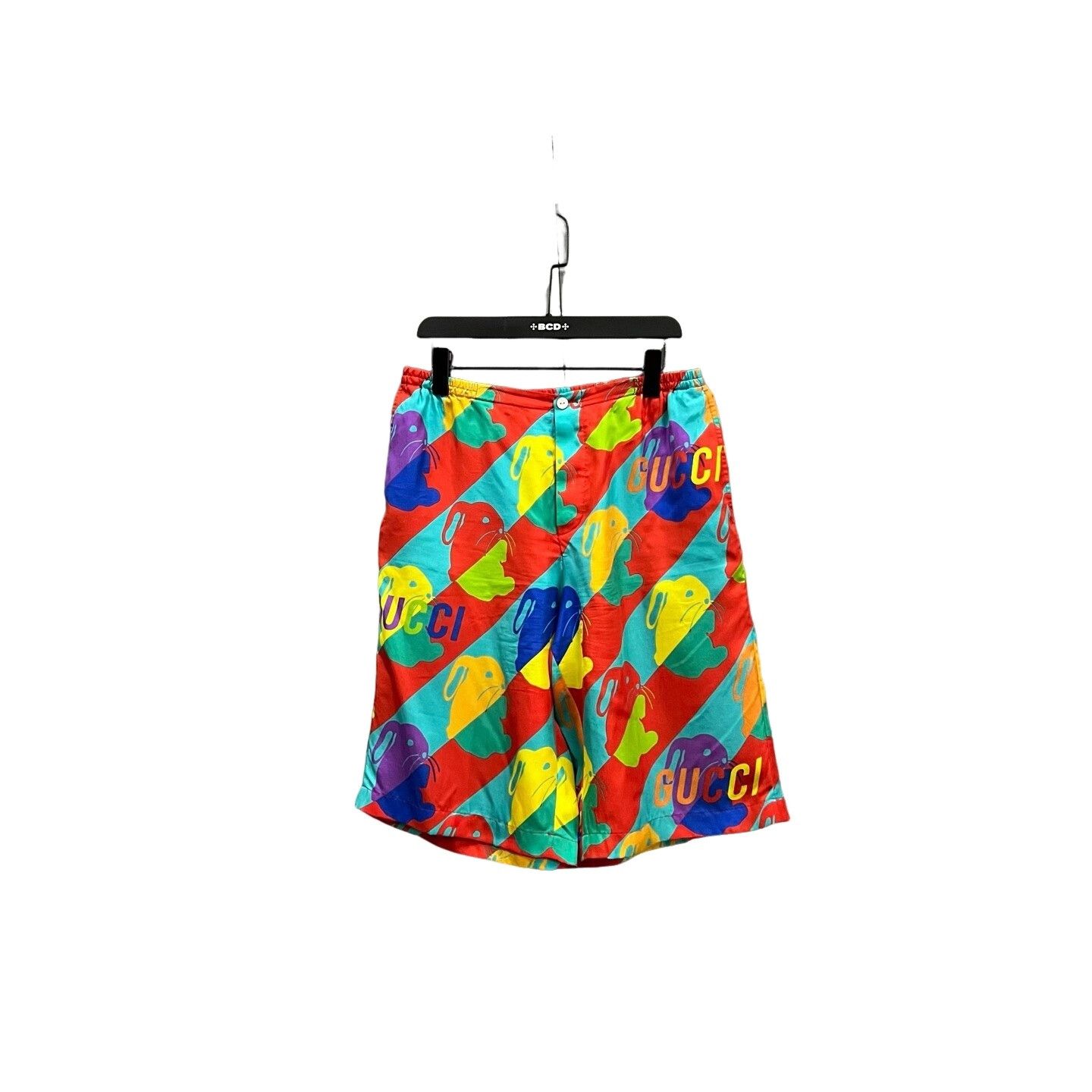 Gucci Gucci Multi-Color Logo Silk Shorts Size 50 Size US 34 / EU 50 - 1 Thumbnail