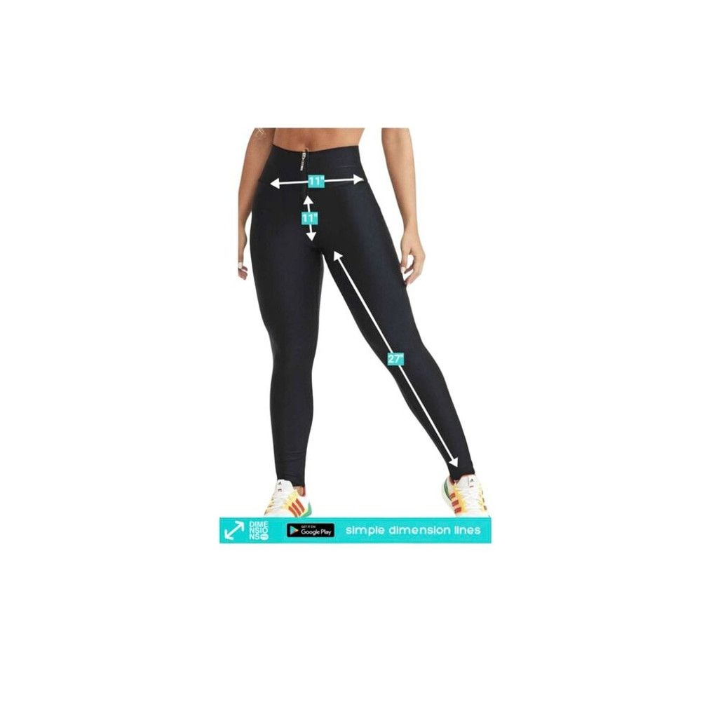 Other Classic Black Leggings with Front Zipper Compression s Large Size 29" - 5 Thumbnail