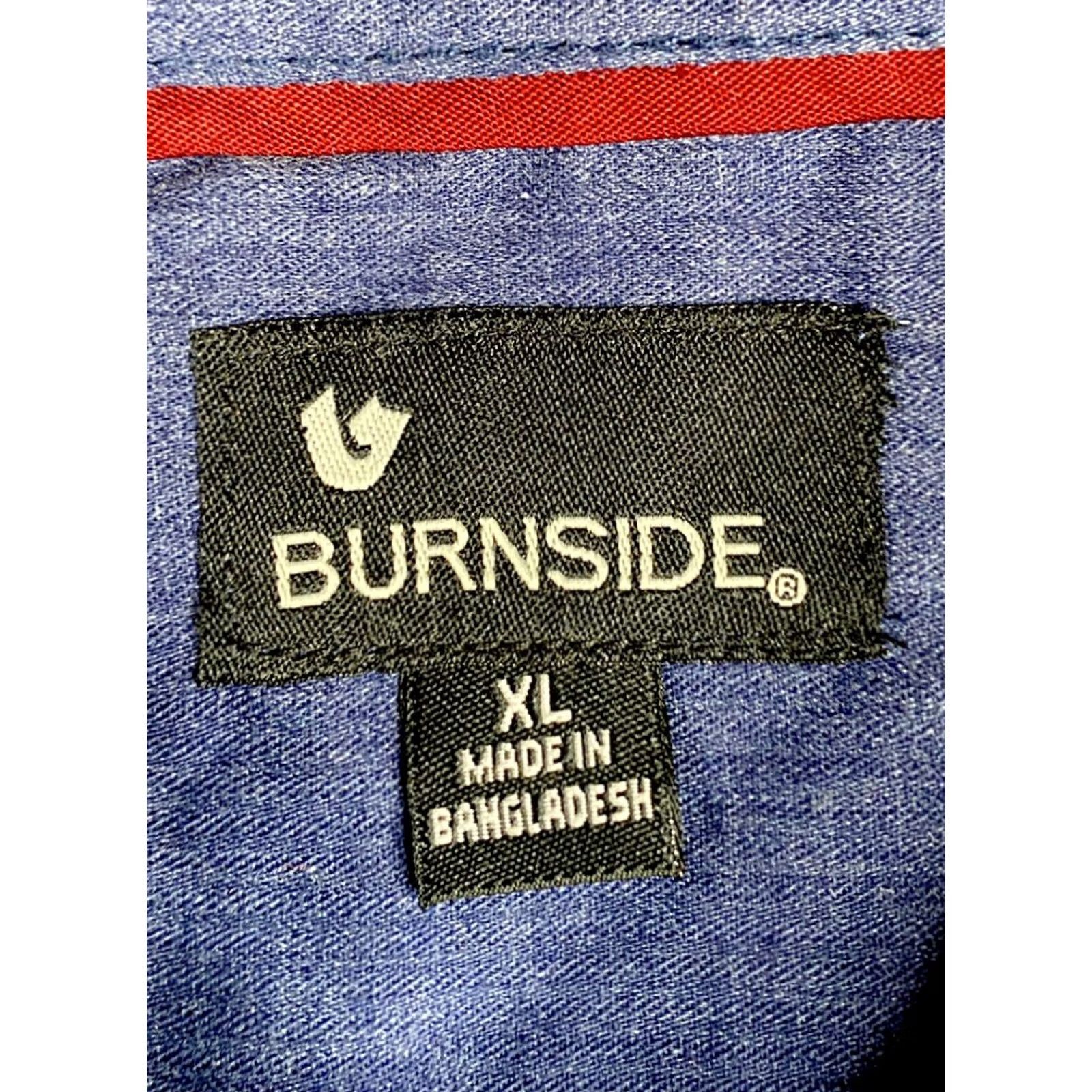 Burnside Burnside Shirt Mens XL Blue Lightweight Button Up Long Sleeve Pockets Dress Work Size 46R - 3 Thumbnail