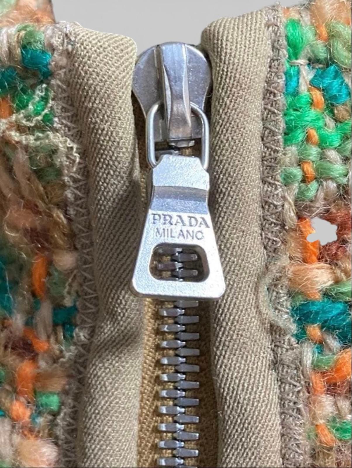 Prada Prada 2000s Sport Line Tweed Green Orange Wool Hooded Jacket Size M / US 6-8 / IT 42-44 - 4 Thumbnail