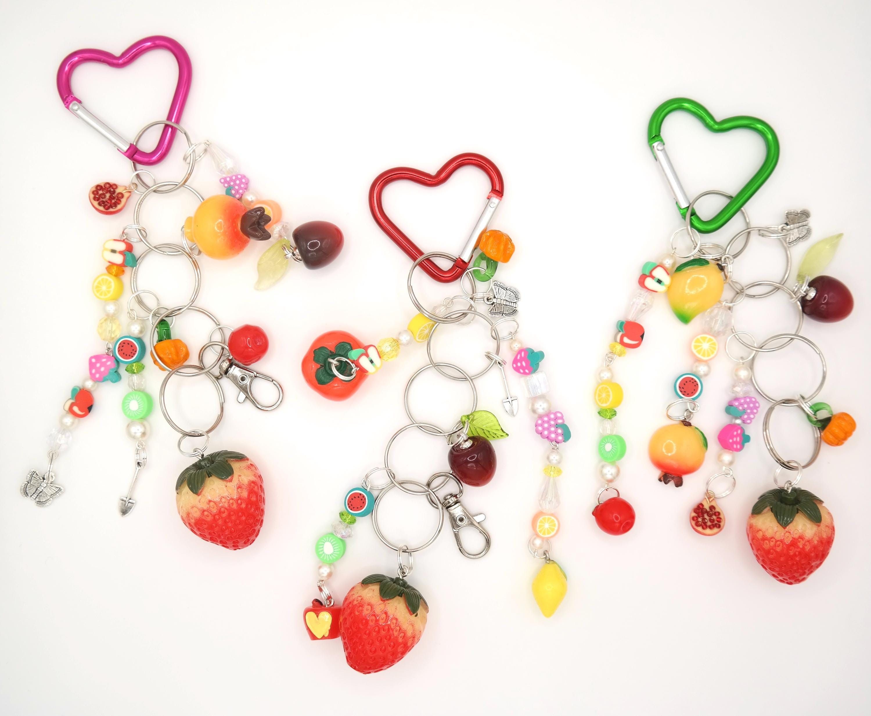 Handmade The Fruits Heart Carabiner Keychains Size ONE SIZE - 1 Thumbnail