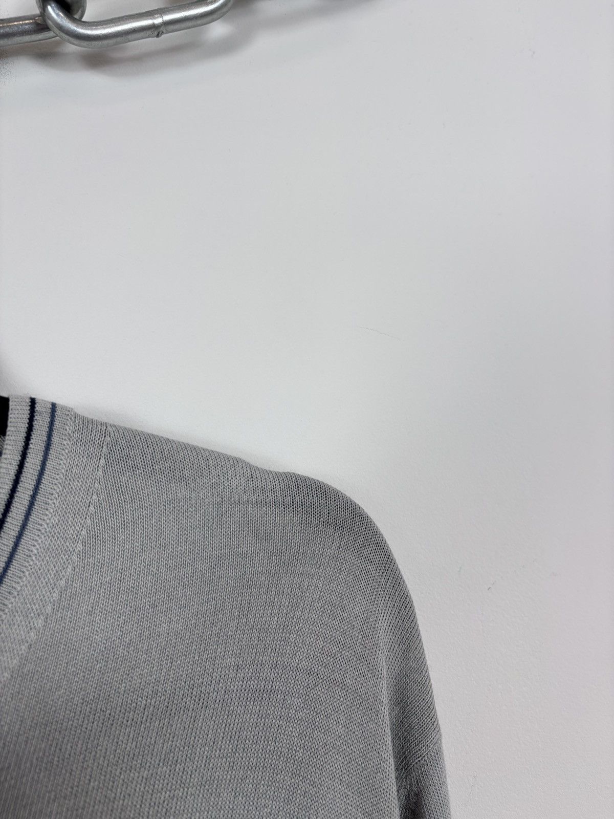 Burberry Burberry London Men’s Grey Viscose Blend V-Neck Sweater Size US M / EU 48-50 / 2 - 13 Thumbnail