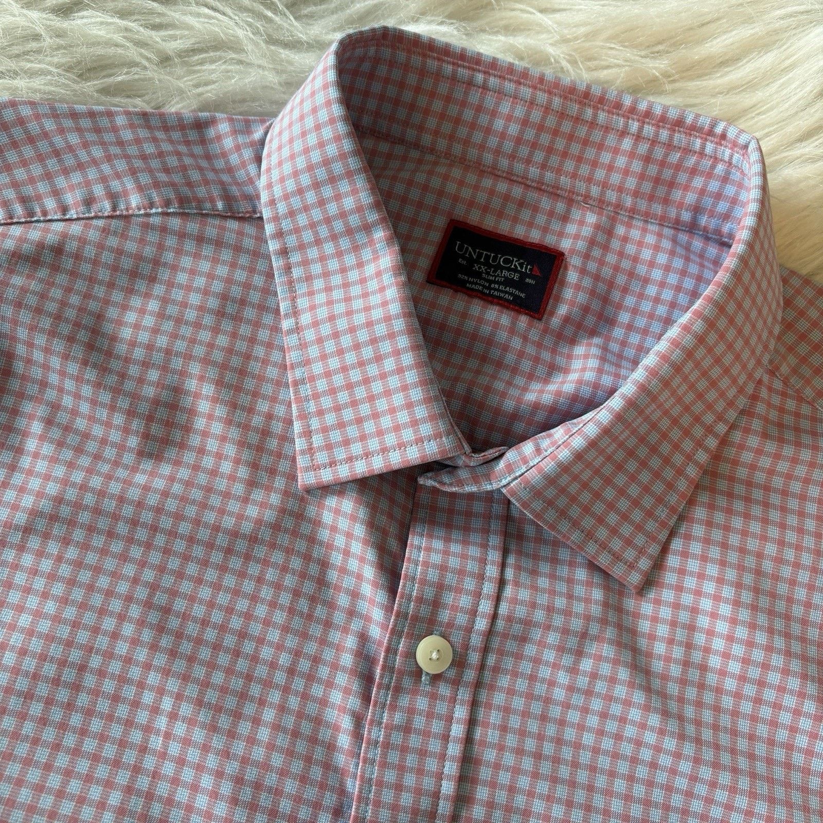 UNTUCKit UNTUCKit Performance Nylon Plaid Button Front Shirt Slim Fit Size US XXL / EU 58 / 5 - 1 Thumbnail
