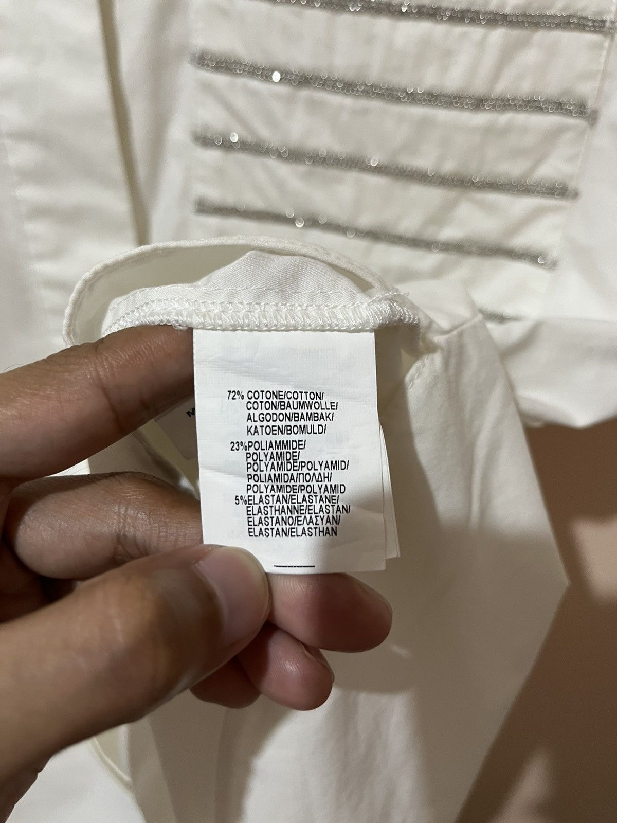 Brunello Cucinelli Brunello Cucinelli - Bead Embellished - Button Up Shirt Size S / US 4 / IT 40 - 11 Thumbnail