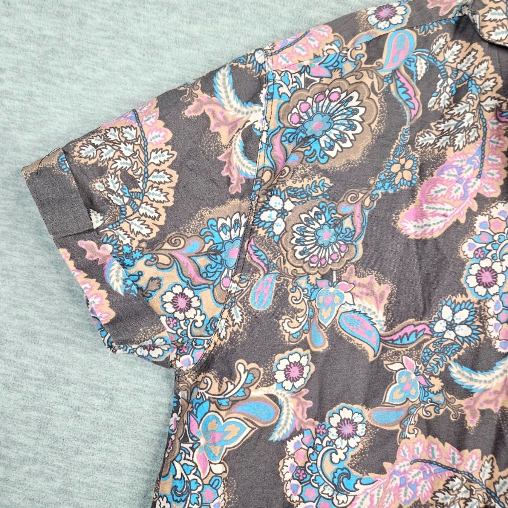 Vintage We The Free Size M Poolside Printed Oversized Boyfriend Button Up Shirt Size M / US 6-8 / IT 42-44 - 3 Thumbnail